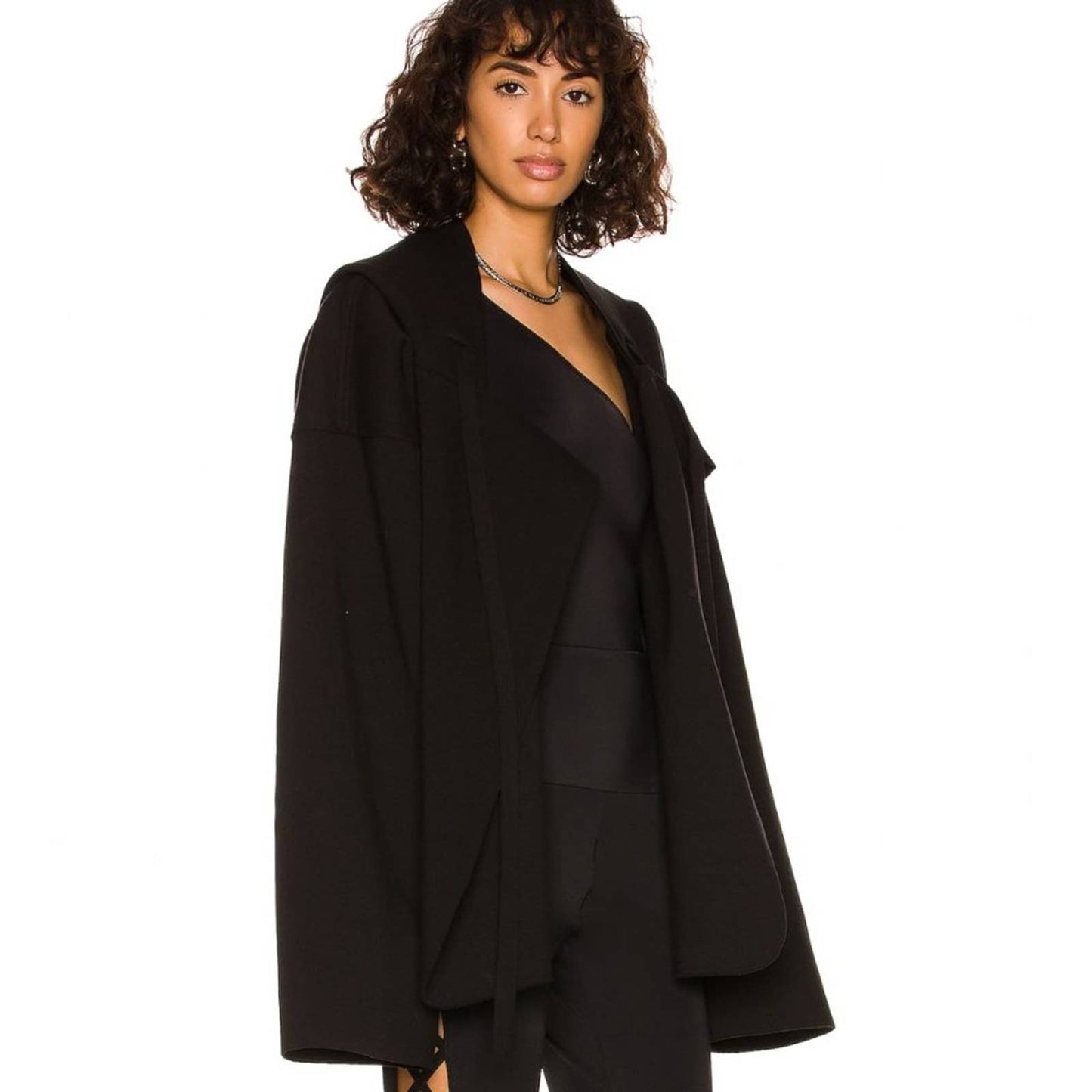 NEW Norma Kamali Oversized Hooded Jacket in Black M/L Medium Large