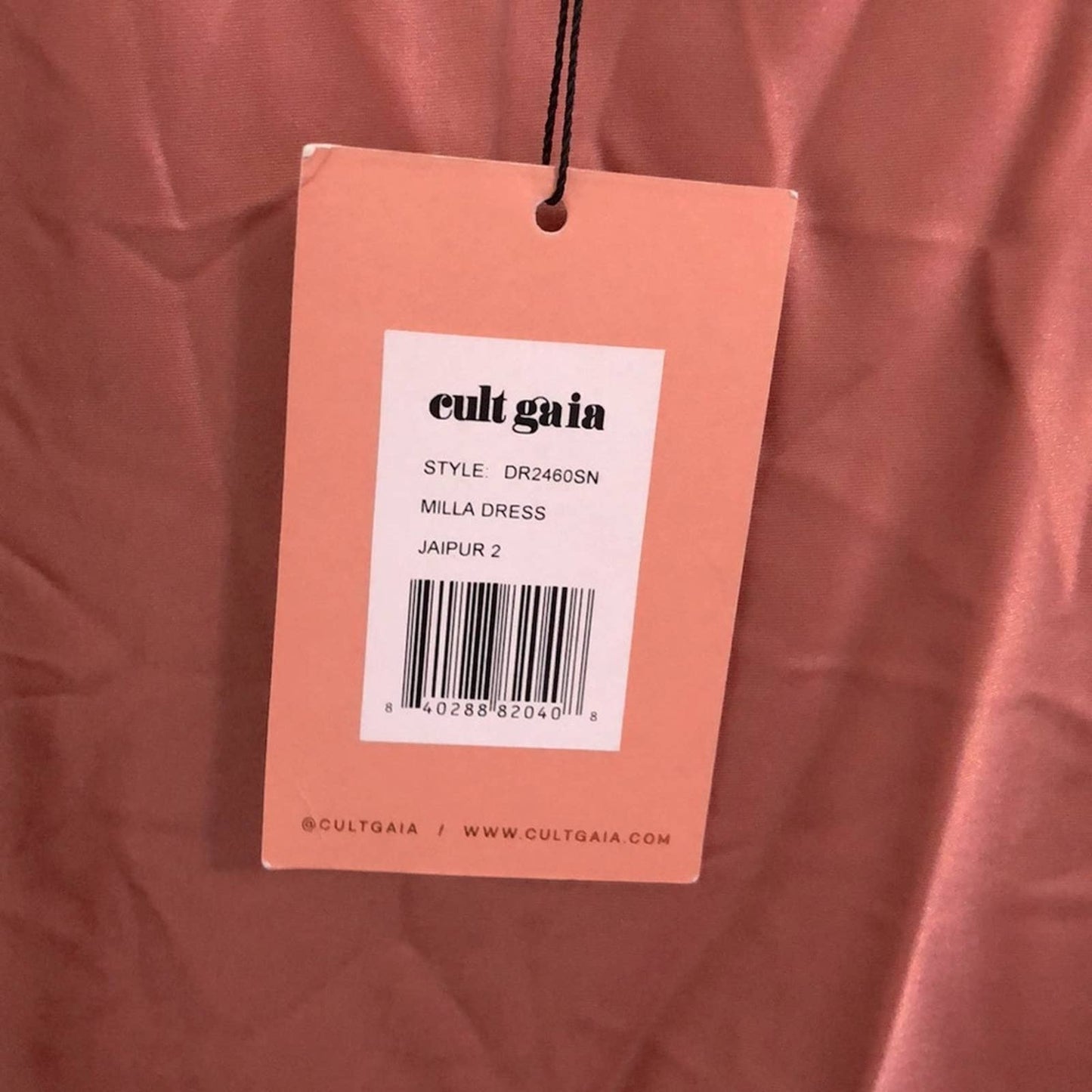 NEW Cult Gaia Milla Mini Dress in Jaipur Pink Satin Silk Long Sleeve 2 XS