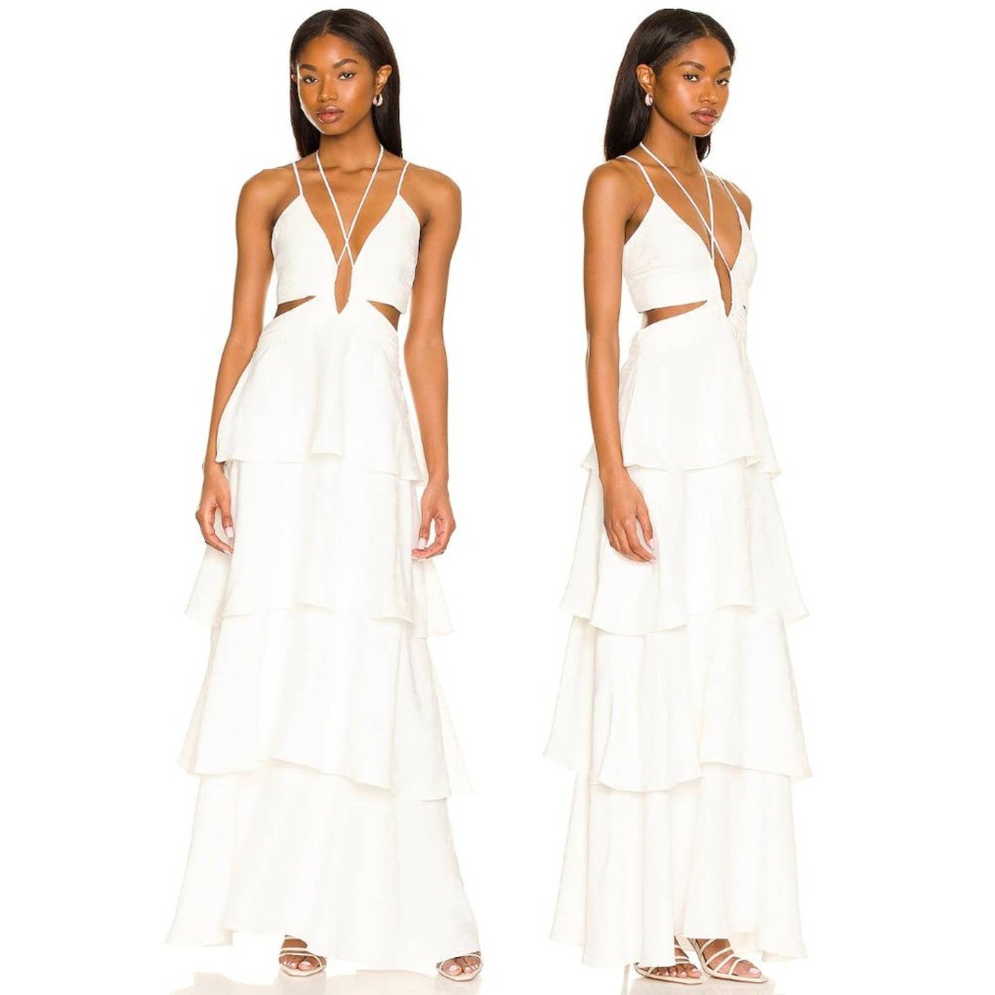 NEW Line & Dot Sonia Maxi Dress in White - Boho Hippie Beach Resort - Small S