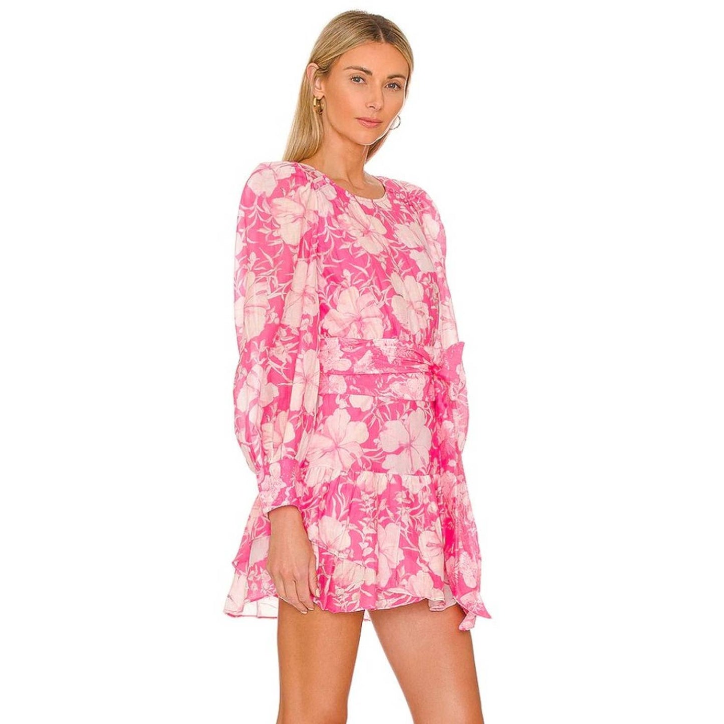 Love Shack Fancy Teyana Mini Dress in Holiday Sun Fuchsia Hot Pink 2 XS Small