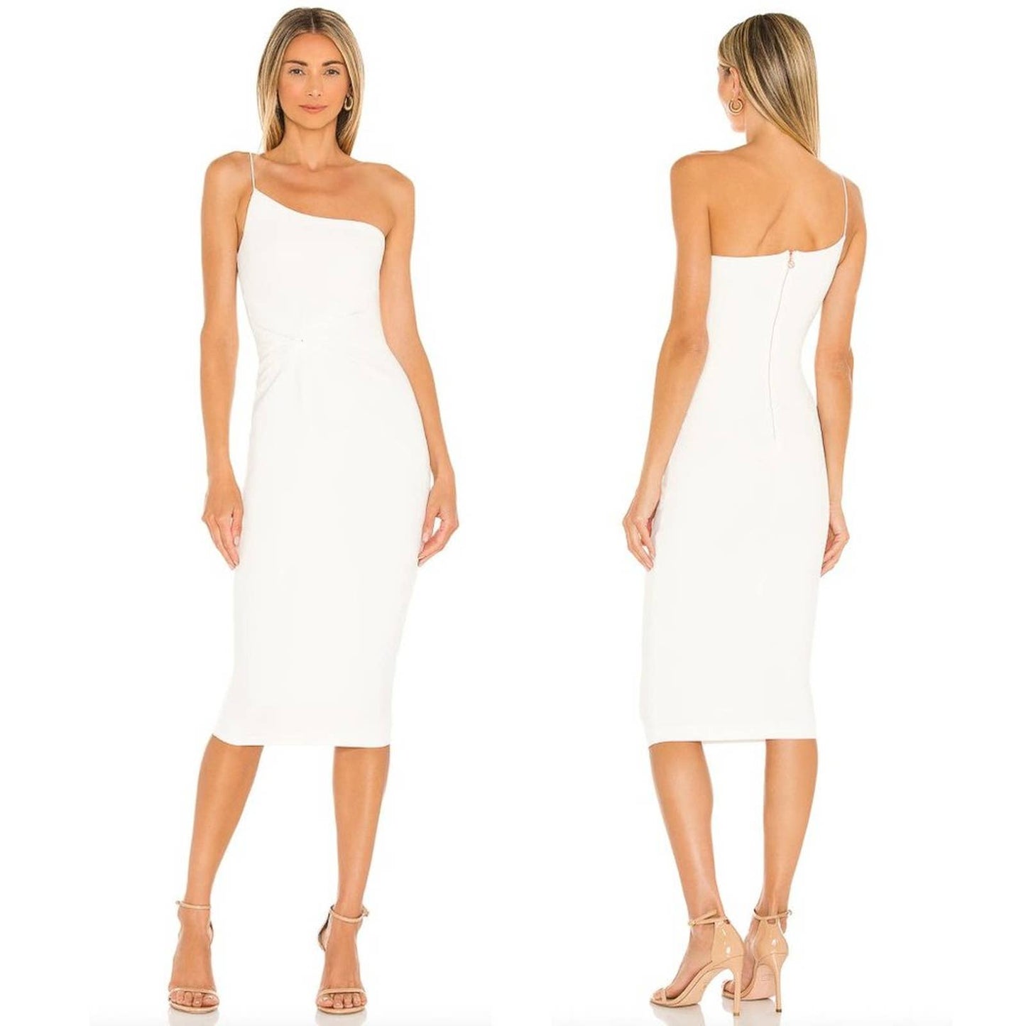 NEW Nookie Lust One Shoulder Midi Dress in White Bridal Small S