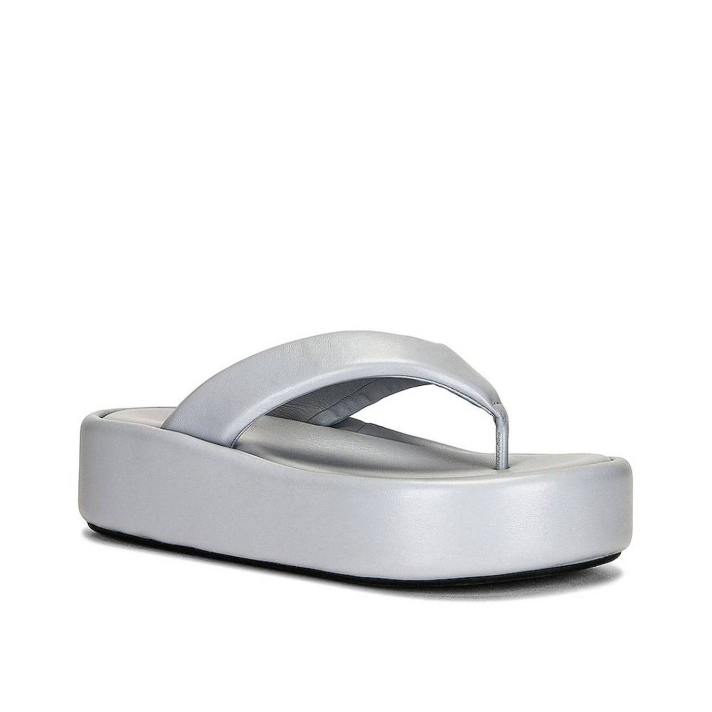 NEW Balenciaga Rise Thong Sandals in Ash Blue Silver Platform Flip Flop 37 / 7