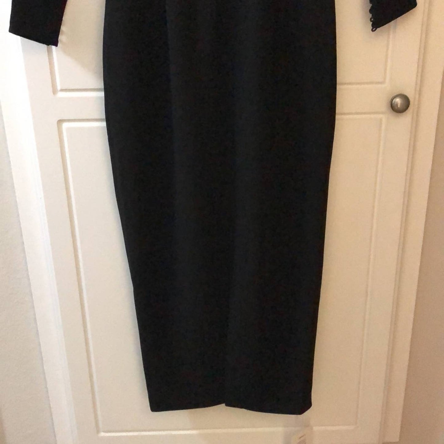 NEW self-portrait Off Shoulder Heavy Crepe Midi Dress in Black Long Sleeve 0 XS