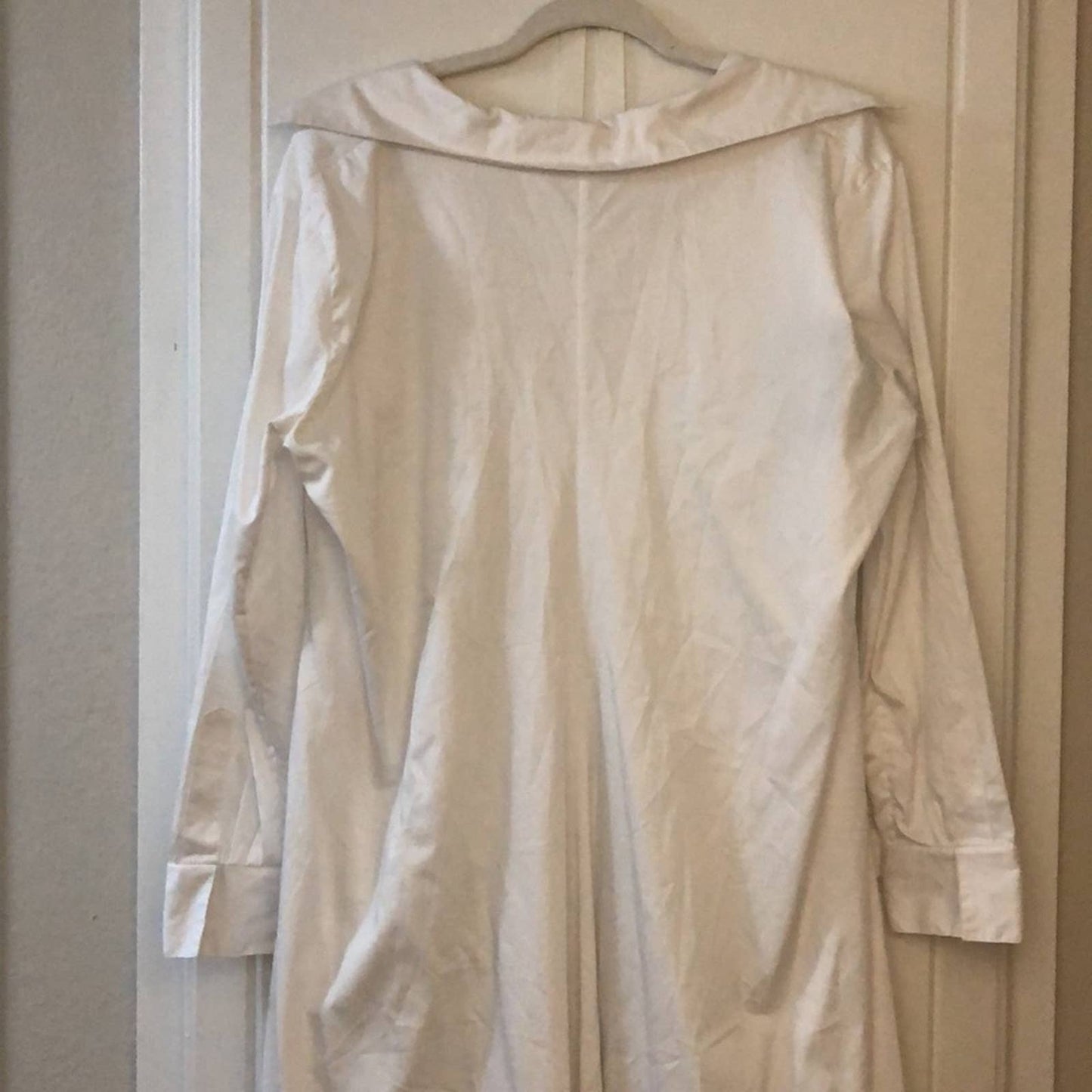 NEW Norma Kamali Boyfriend NK BF Shirt A Line Dress To Midcalf White Midi Small