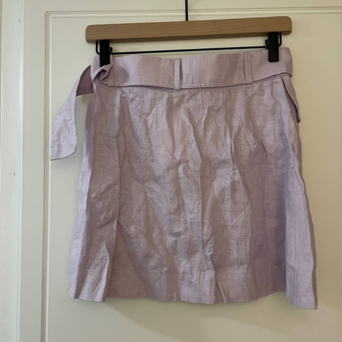 NEW MATTHEW BRUCH Cargo Mini Skirt in Lavender Linen Light Purple 2 Small S