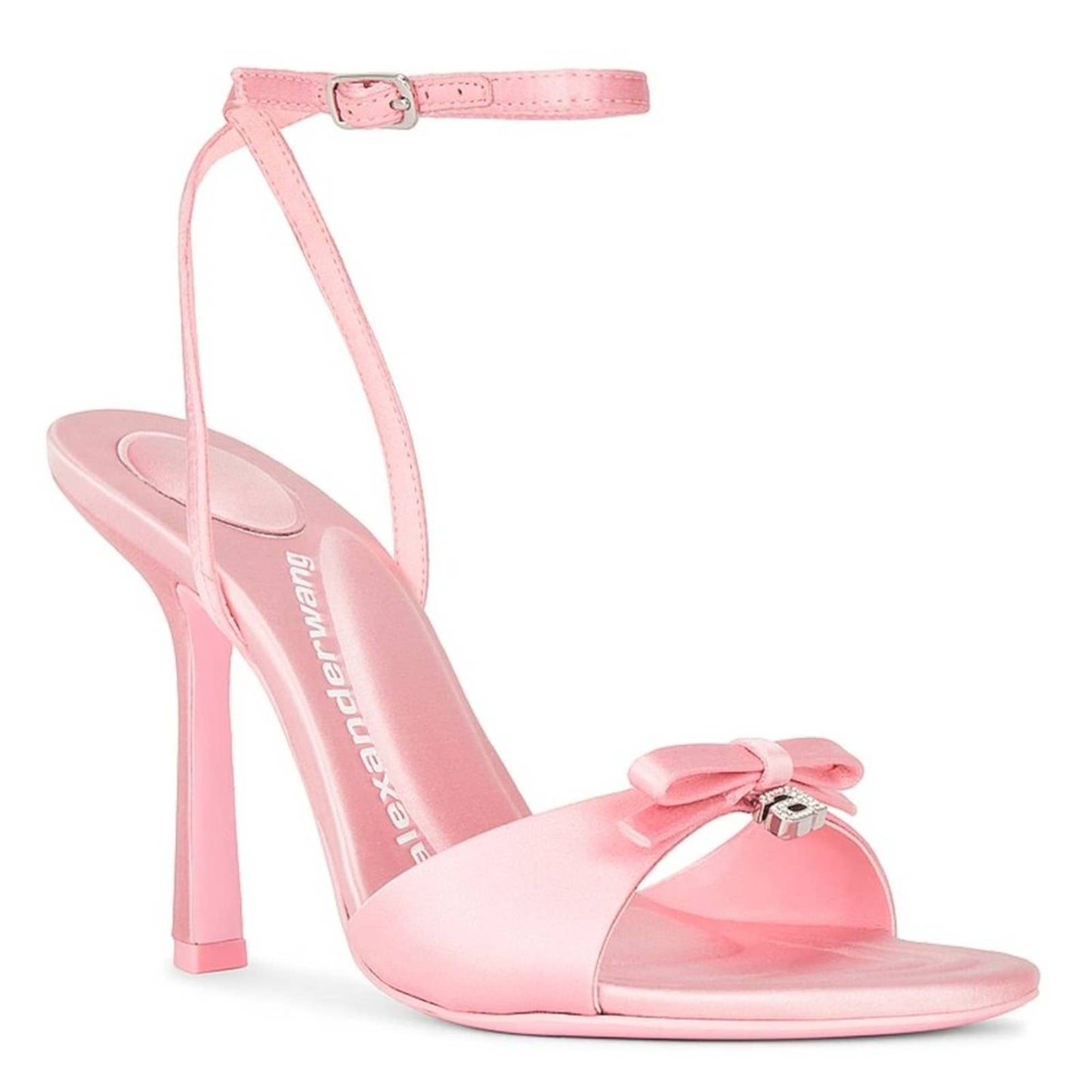 Alexander Wang Dahlia 105 Bow Heeled Sandal in Prism Pink Satin Heels 41 / 11