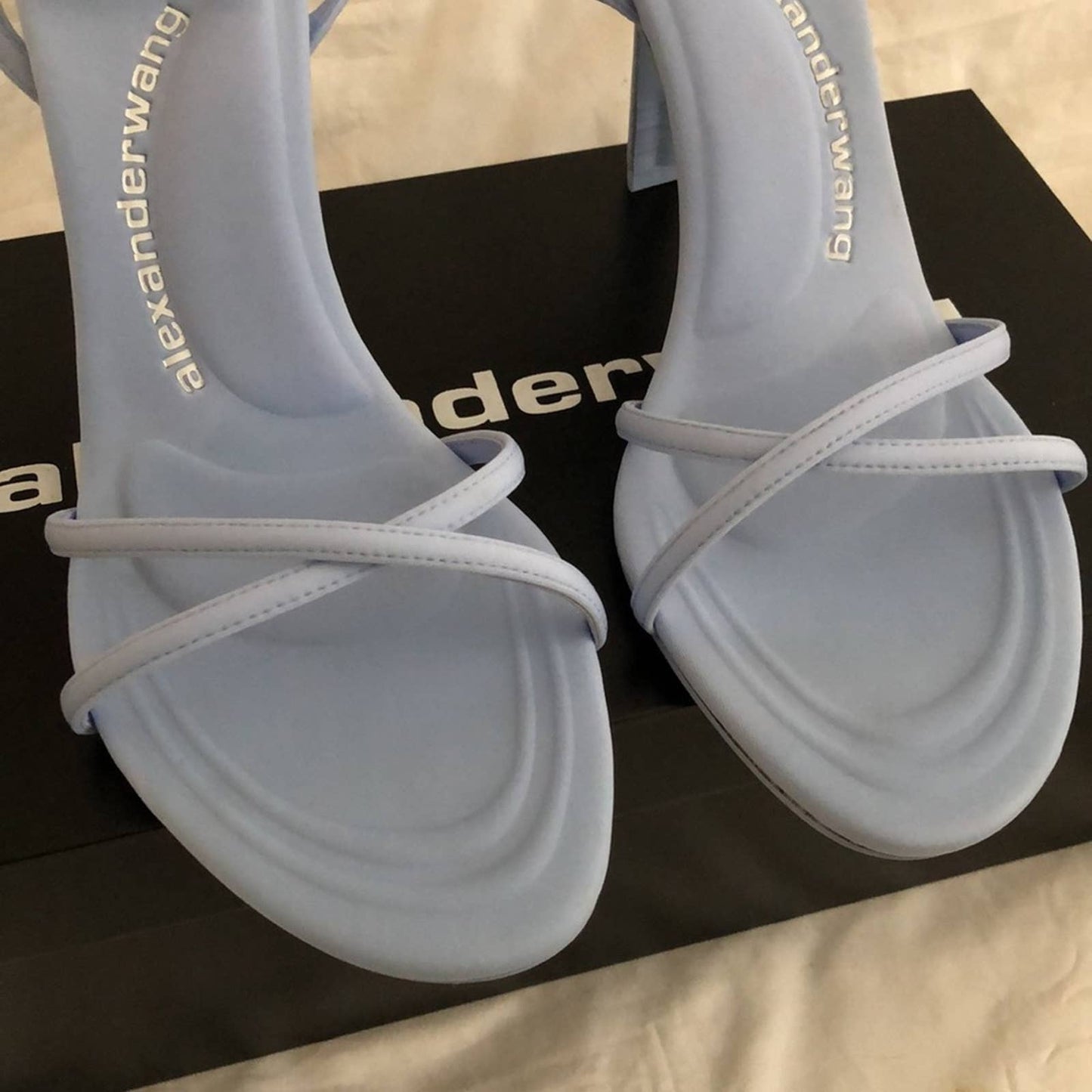 NEW Alexander Wang Dahlia 105 Heeled Sandal in Oxford Light Blue Heels 40 / 10