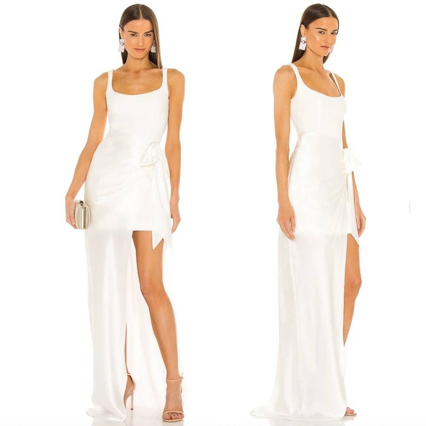 NEW Cinq a Sept Marian Gown in White Silk Satin Bridal Wedding Maxi Dress 6