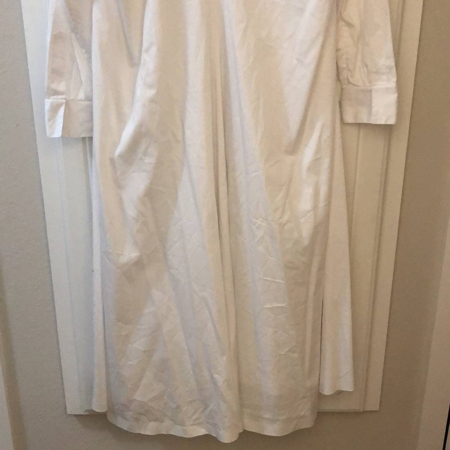 NEW Norma Kamali Boyfriend NK BF Shirt A Line Dress To Midcalf White Midi Small