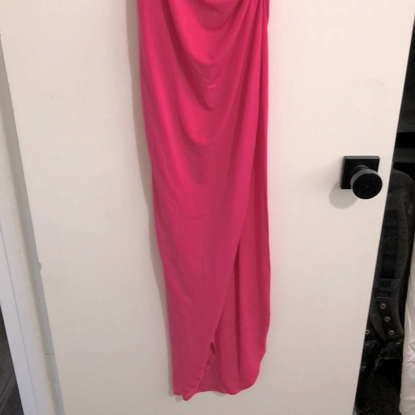 NEW Nookie Aria One Shoulder Gown in Neon Hot Pink Maxi Slit Dress XS XSmall