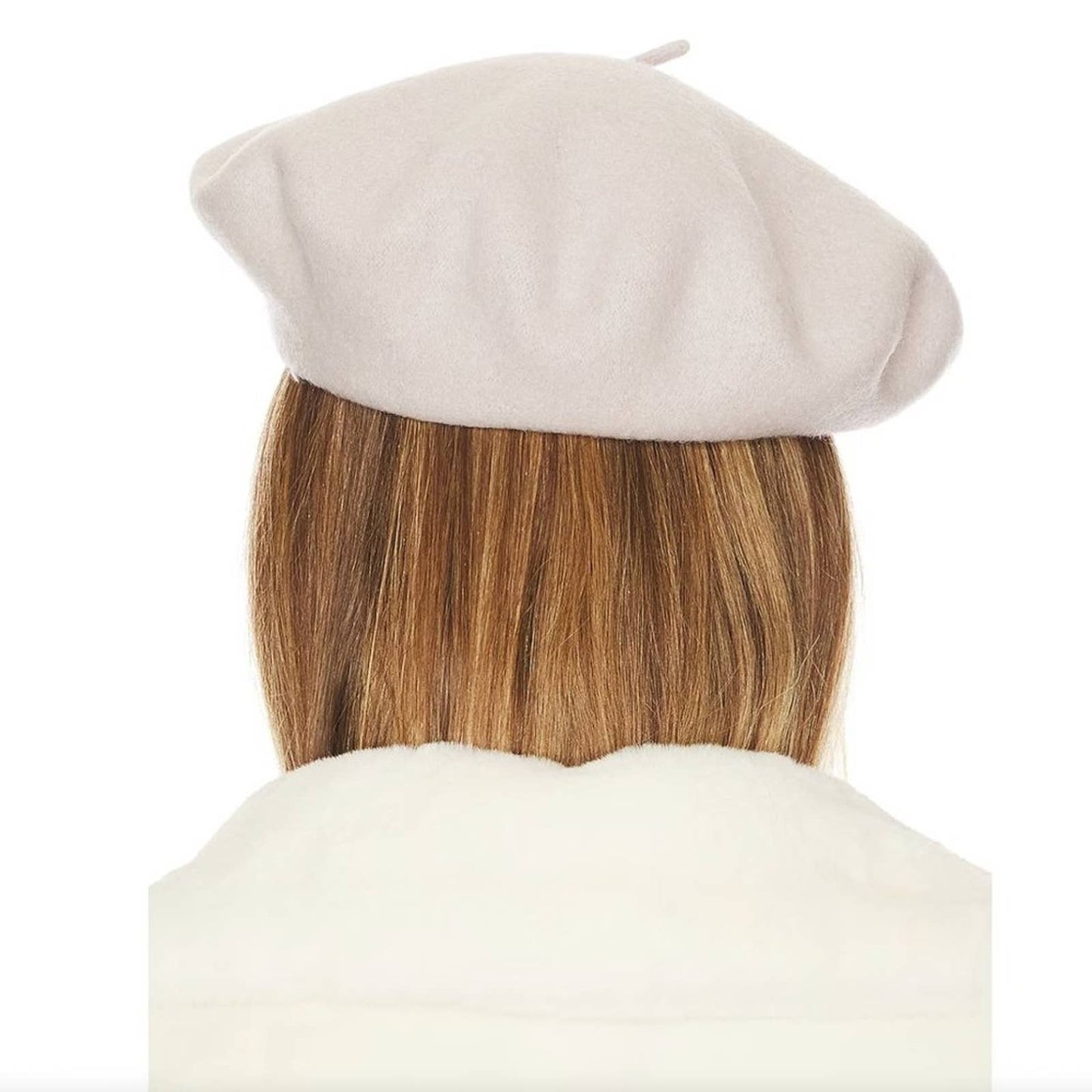 NEW Hat Attack Classic Wool Beret in Mother Of Pearl Off White Felt