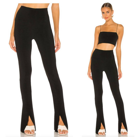 NEW Norma Kamali Spat Legging in Black Split Hem Pant XS XSmall