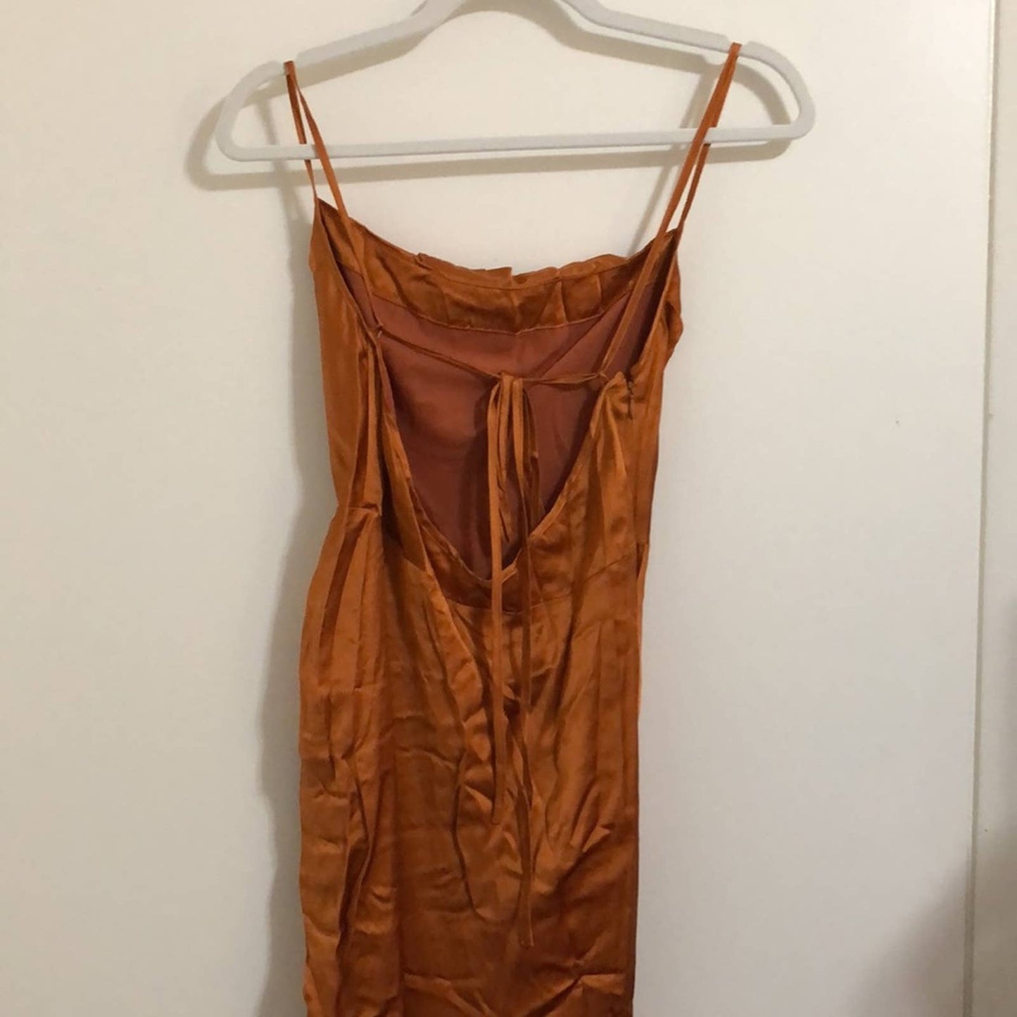 NEW Amanda Uprichard X REVOLVE Jasalina Midi Dress Ginger Orange Copper Small S