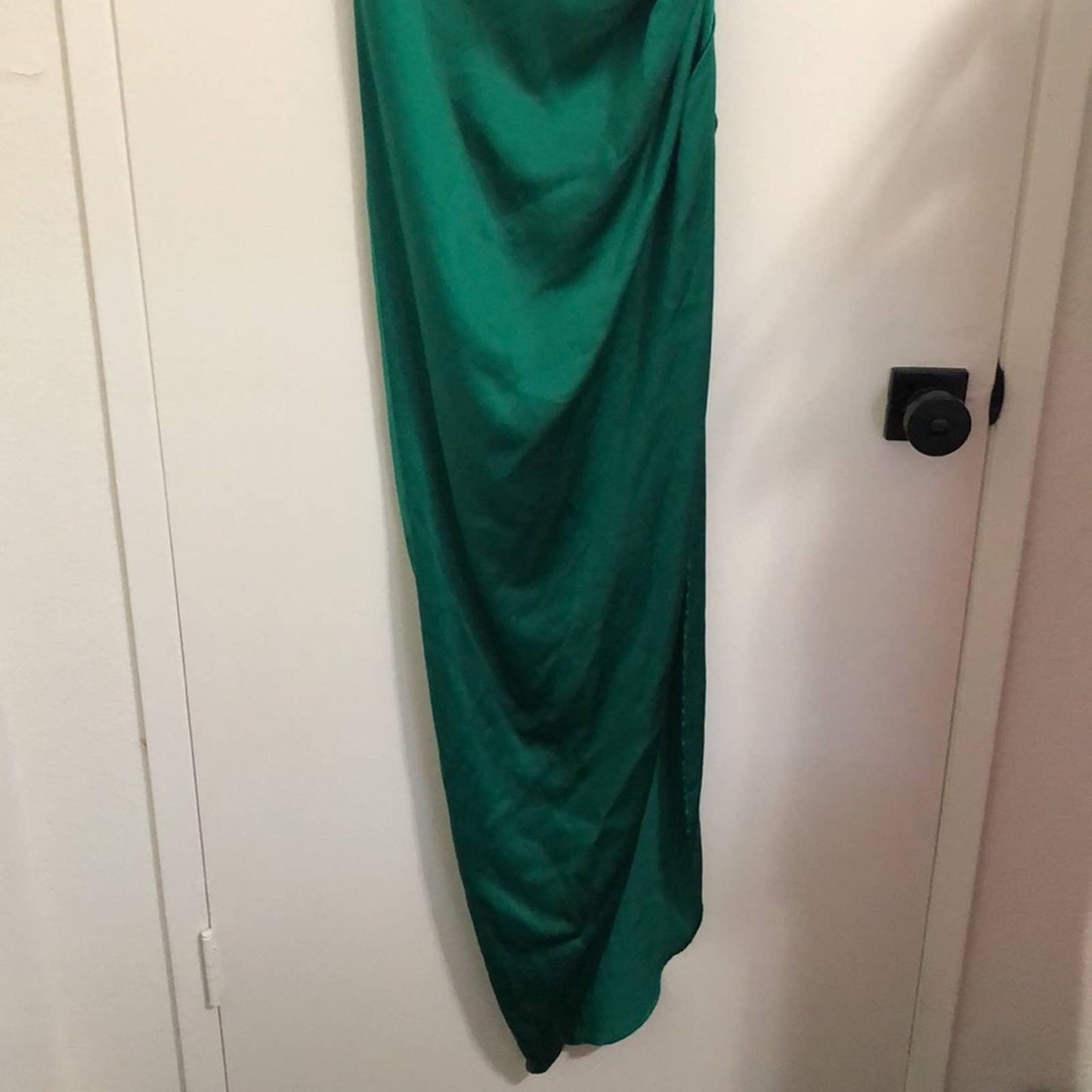 NEW Amanda Uprichard X REVOLVE Samba Gown Dark Green Silk Satin Maxi SMALL