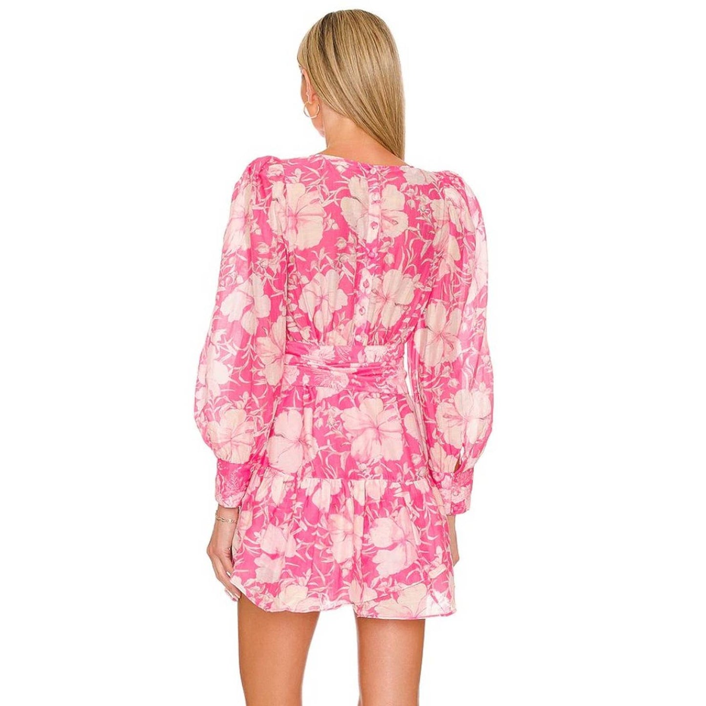 Love Shack Fancy Teyana Mini Dress in Holiday Sun Fuchsia Hot Pink 2 XS Small