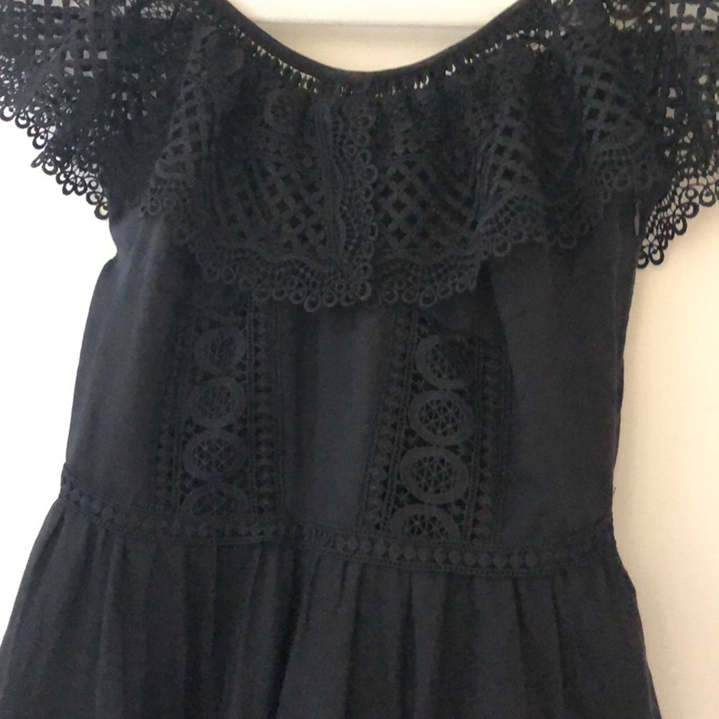 NEW Charo Ruiz Ibiza Vaiana Mini Dress in Black Lace Off the Shoulder Small S