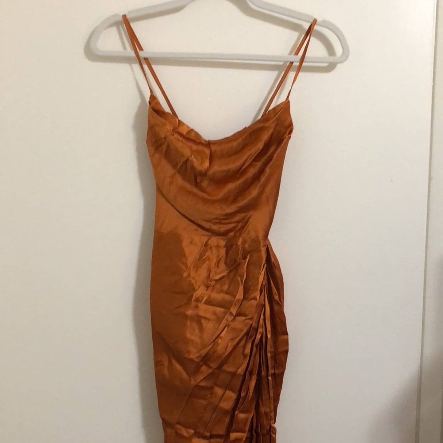 NEW Amanda Uprichard X REVOLVE Jasalina Midi Dress Ginger Orange Copper Small S