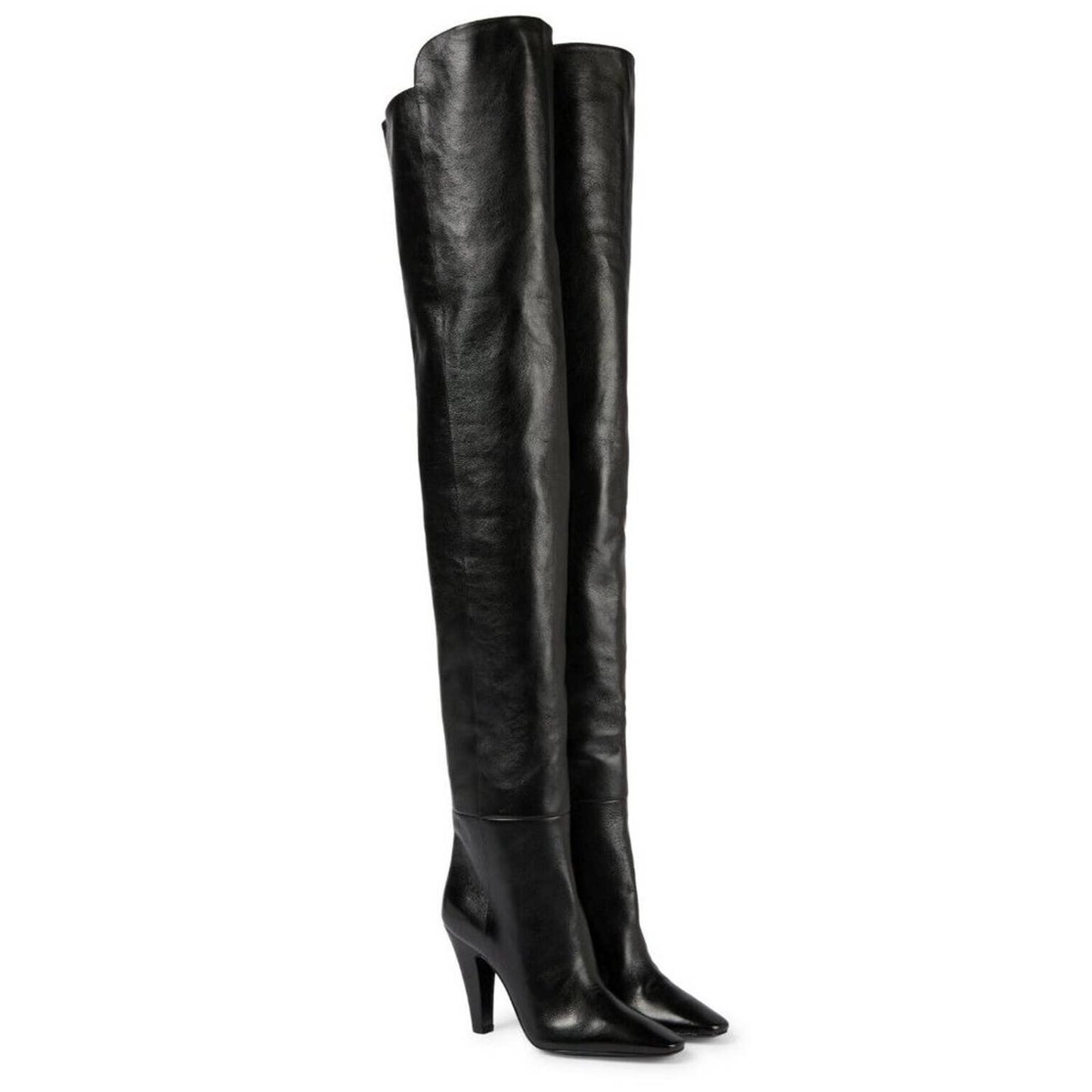 NEW Saint Laurent Betty 95 Over-the-Knee Boot Nero Black Heeled Thigh High YSL