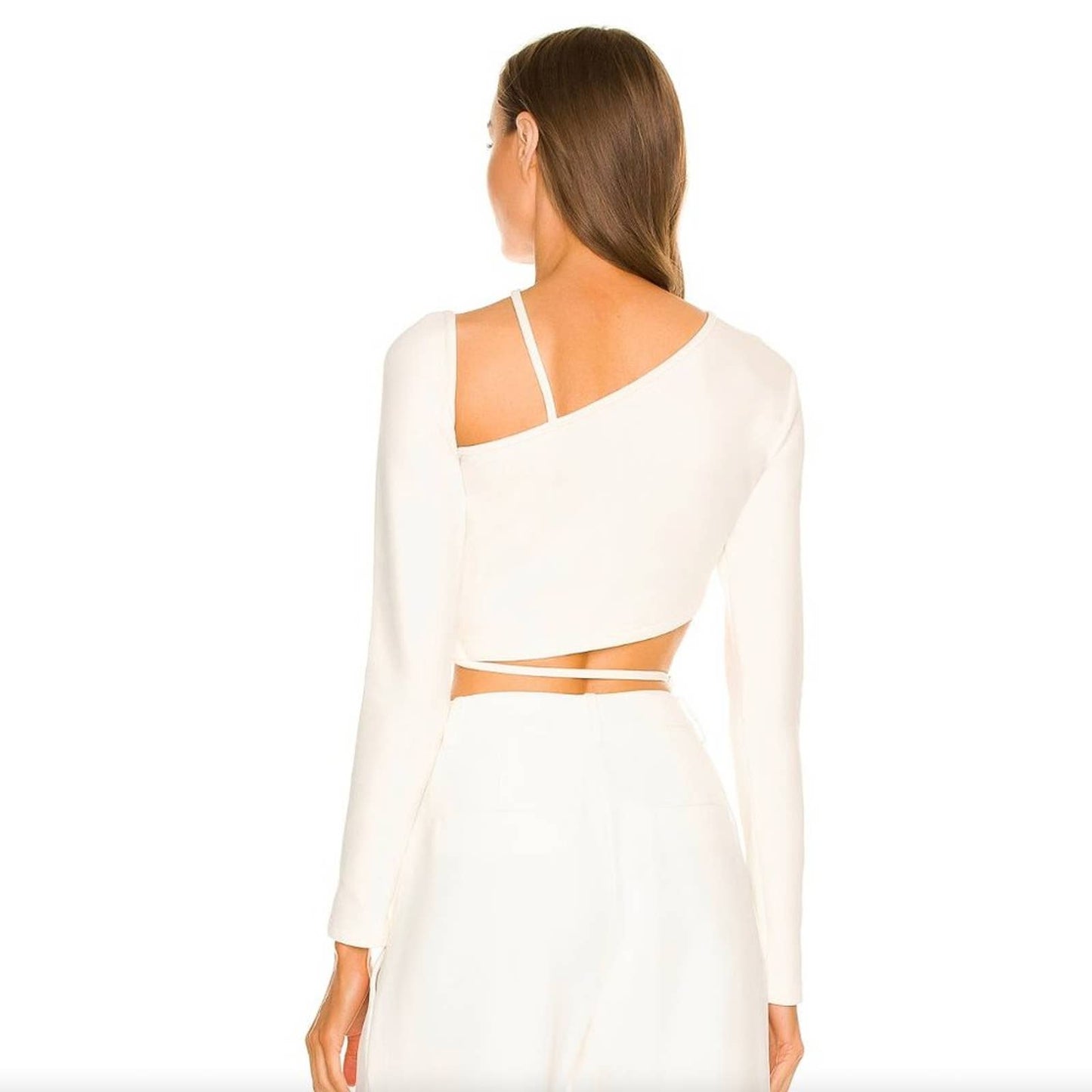 NEW Atoir Promise Me Crop Top in Ivory White Long Sleeve Cutout Cut Out XS