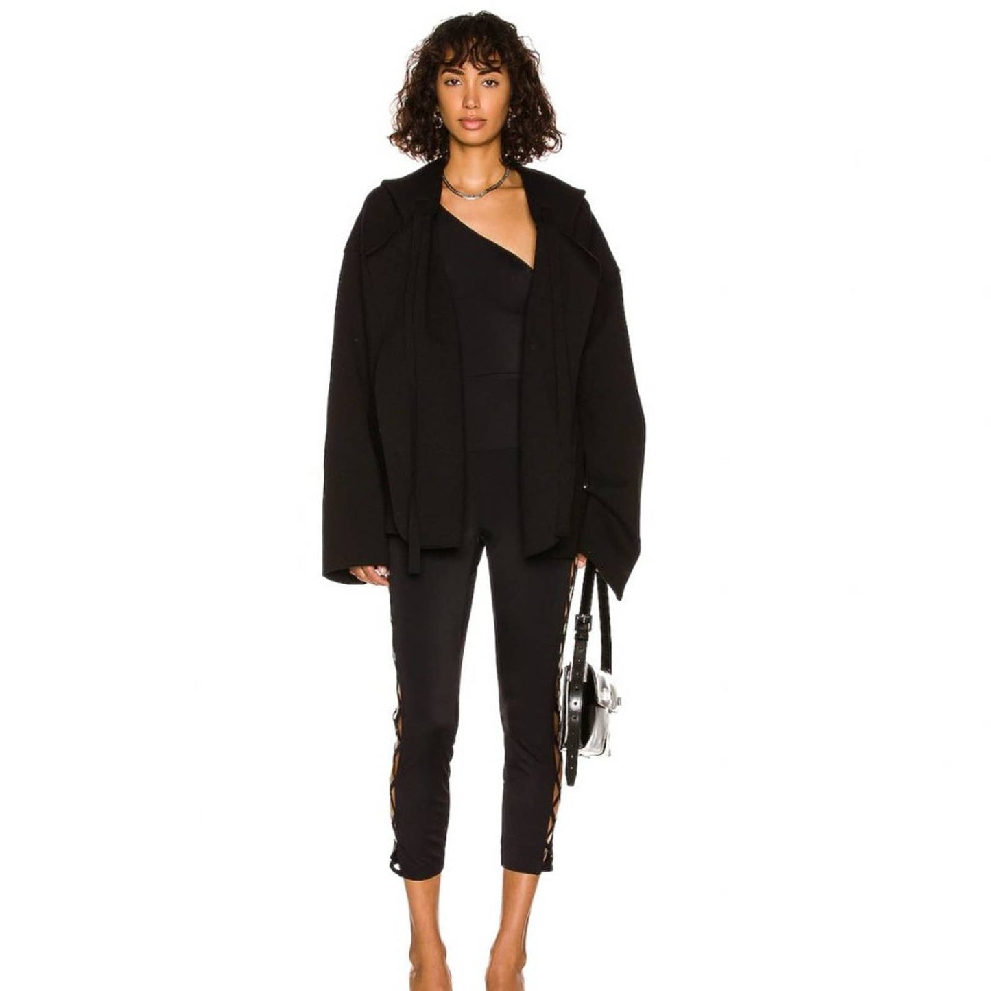 NEW Norma Kamali Oversized Hooded Jacket in Black M/L Medium Large