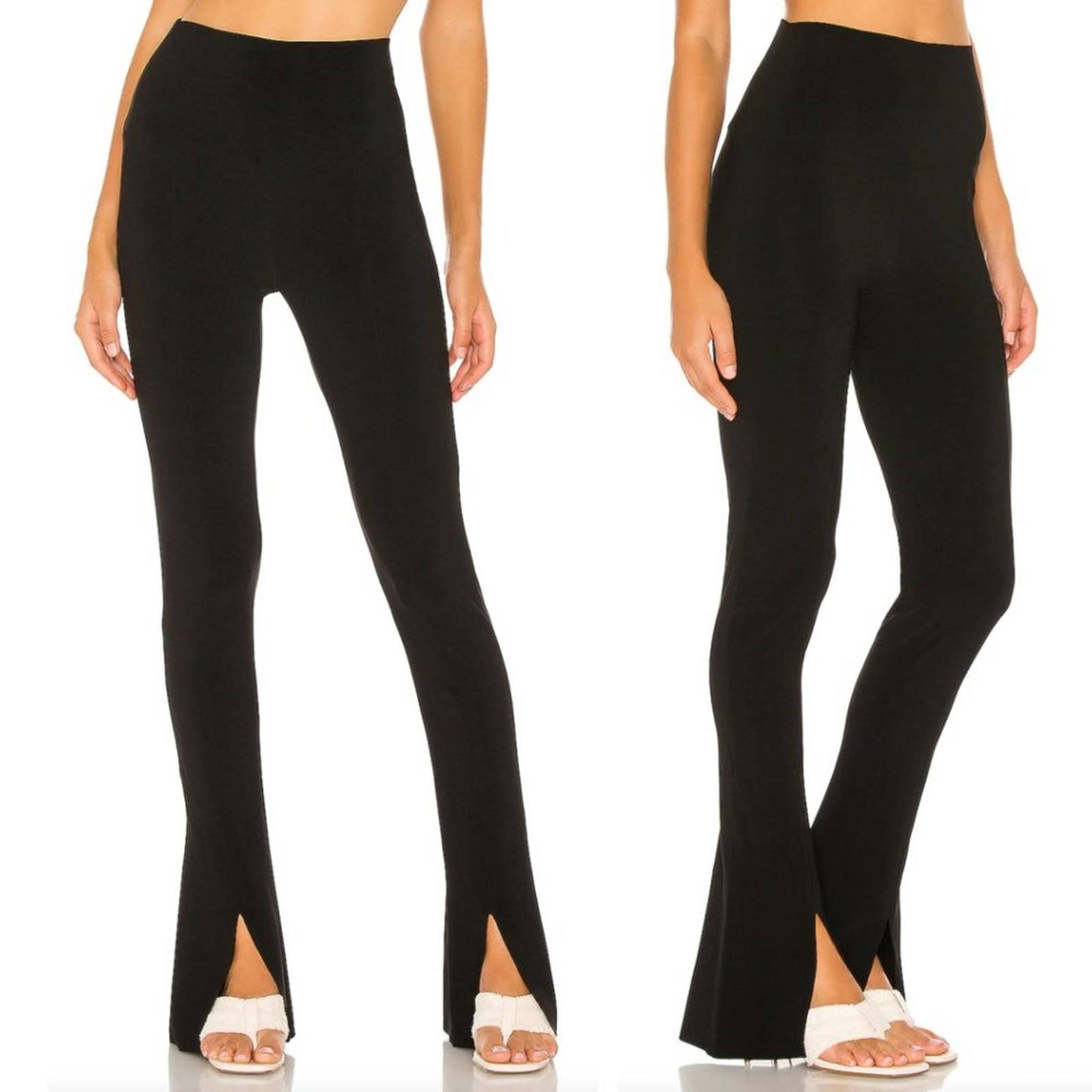 NEW Norma Kamali Spat Legging in Black Split Hem Pant XS XSmall