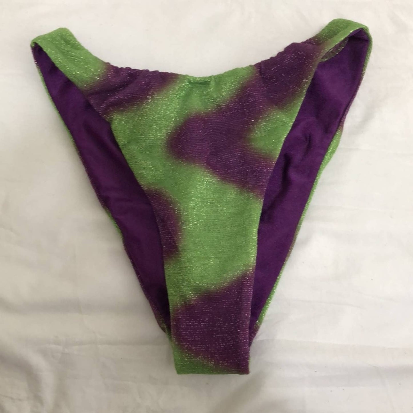 Raisa Vanessa Geometric Strapless Bikini SET Purple & Green Balconette 38 Medium