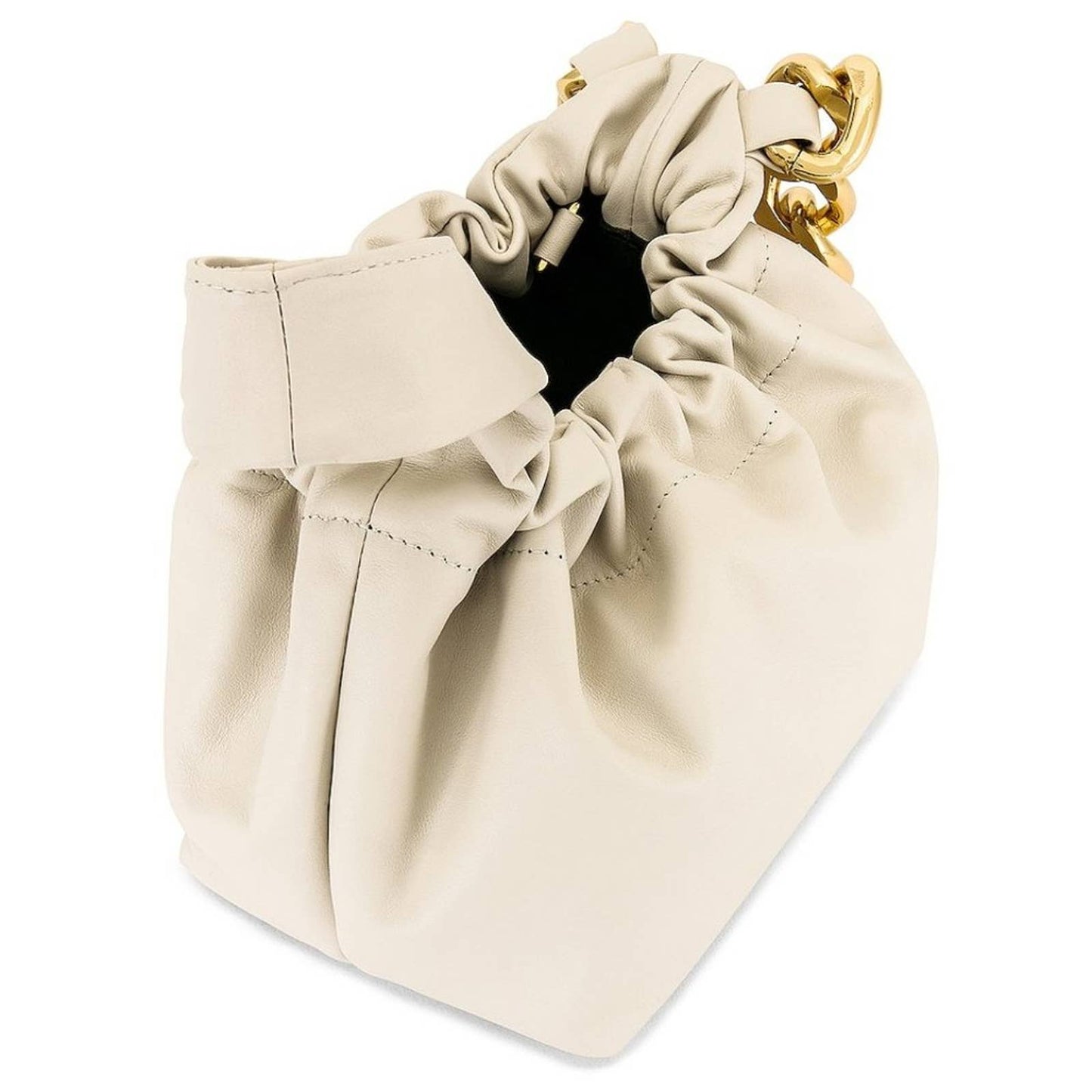 DeMellier London Santa Monica Chain Bag in Off White Leather Beige Nude Mini