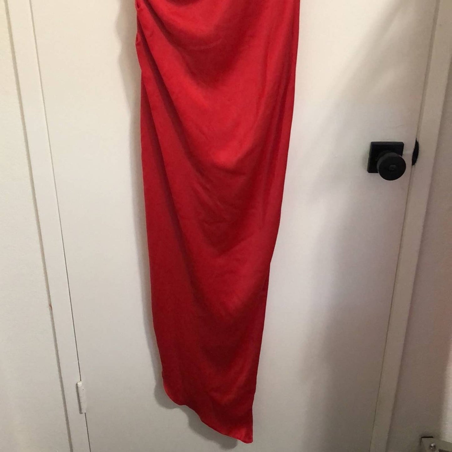 NEW Amanda Uprichard X REVOLVE Samba Gown Candy Apple Red Silk Maxi Dress MEDIUM