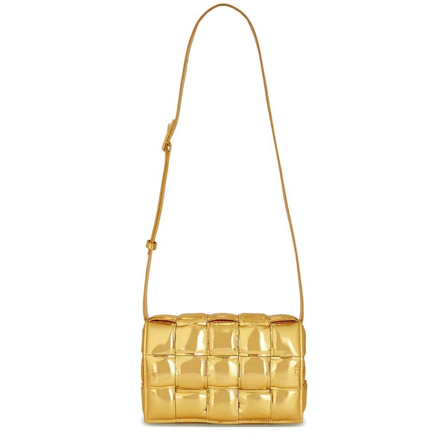 Bottega Veneta Padded Cassette Crossbody Bag in Gold