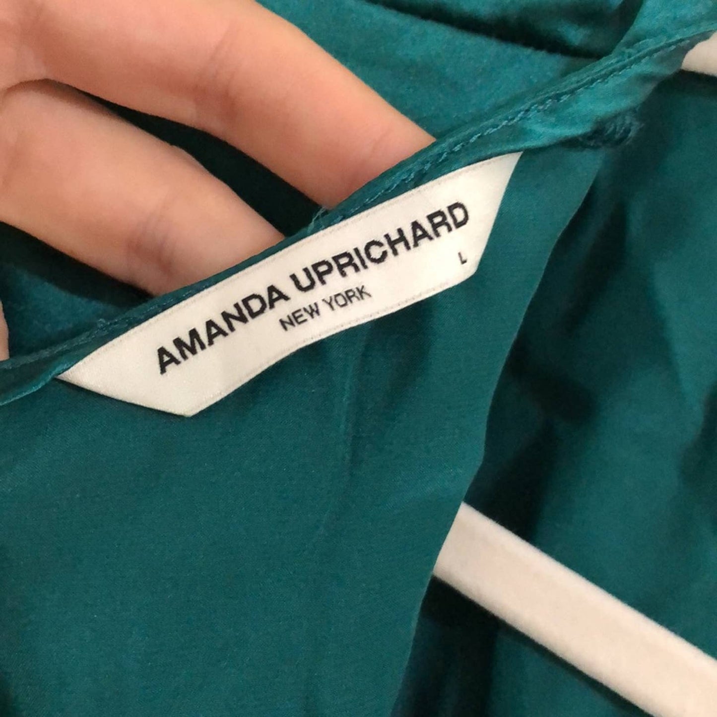 NEW Amanda Uprichard Clifton Mini Dress in Jewel Blue Green Silk Satin Large L