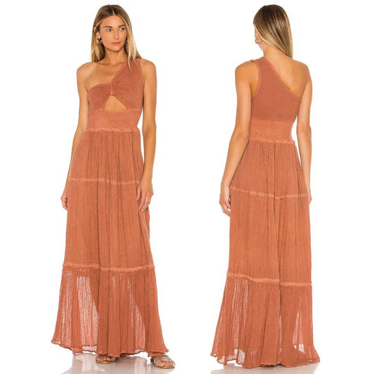 Jen's Pirate Booty Iberian Maxi Dress in Rust Burnt Orange Boho - Large L