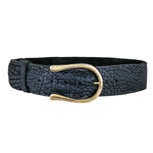 NEW Free People WTF Rosebery Belt in Black Leather Gold Buckle Medium Large