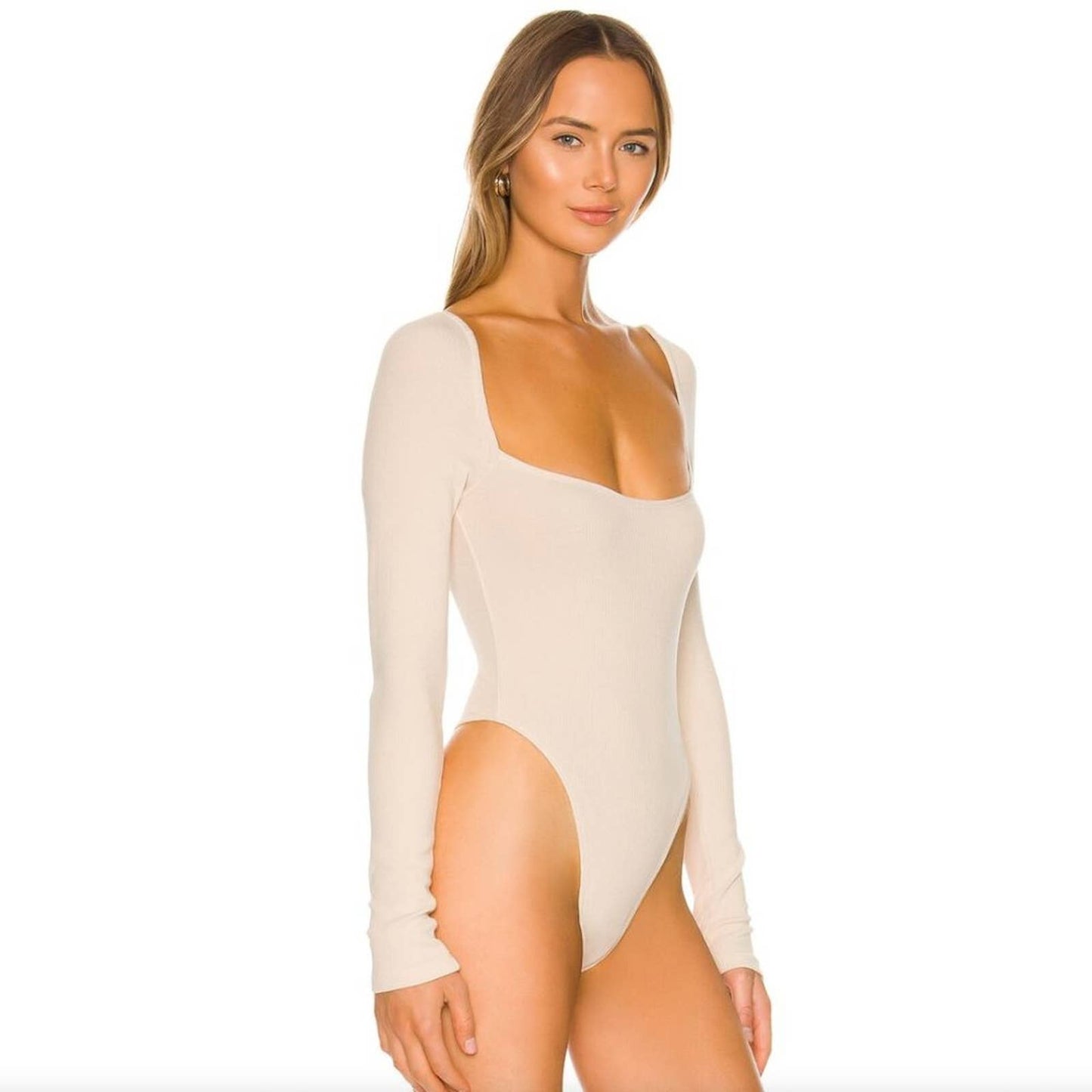 NEW Atoir SPORTSCLUB The Bambi Bodysuit in Putty Long Sleeve SMALL