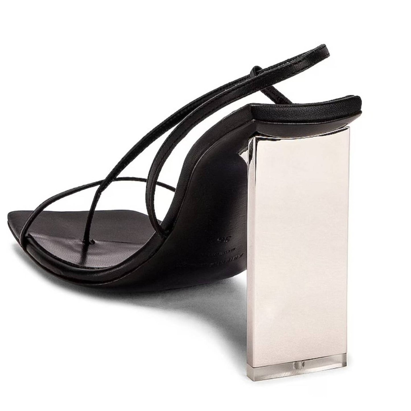 Arielle Baron Narcissus 95 Heel in Black Silver Mirror Heeled Sandals 39 / 9