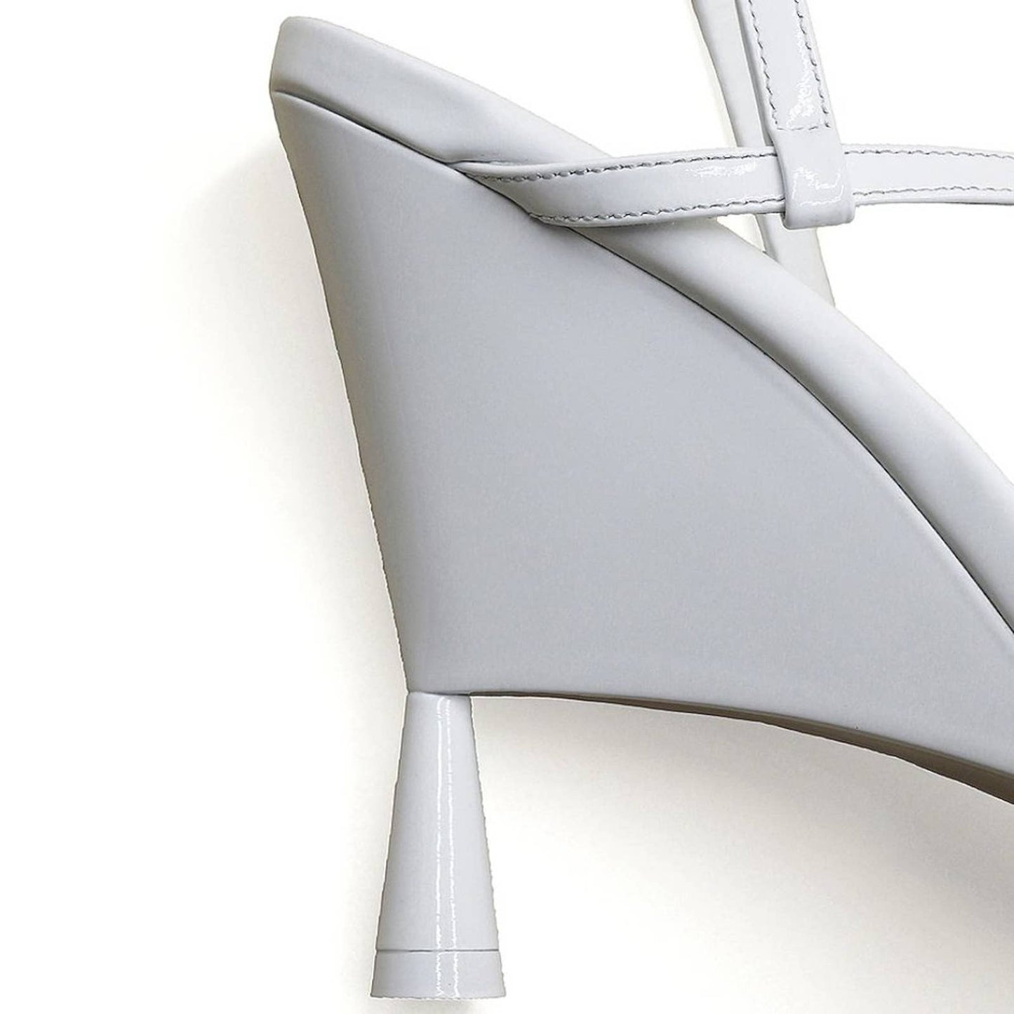 GIA BORGHINI x RHW Strappy Sandal White Patent Heeled Wedge Heels 41 / 11