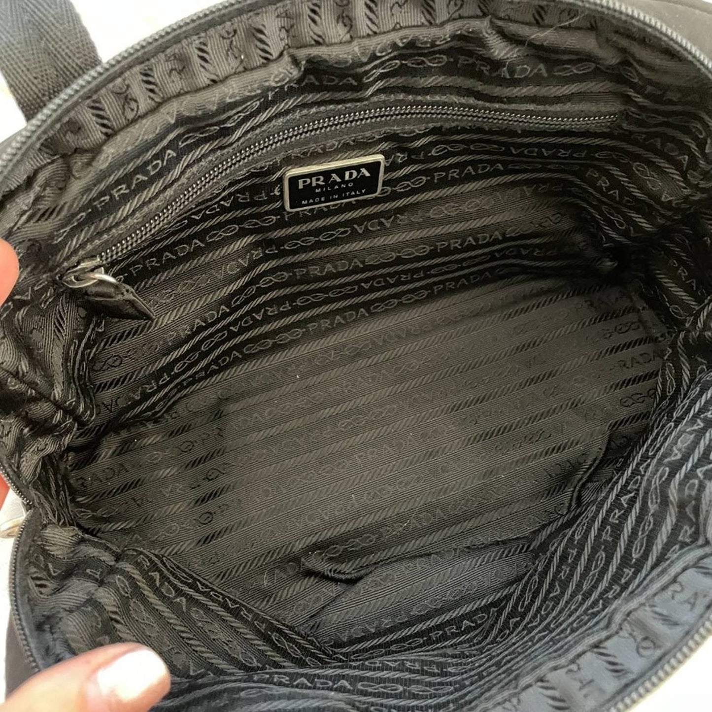 PRADA Vela Shoulder Bag in Black Tessuto Nylon Re-Nylon Sporty Bowling Y2K