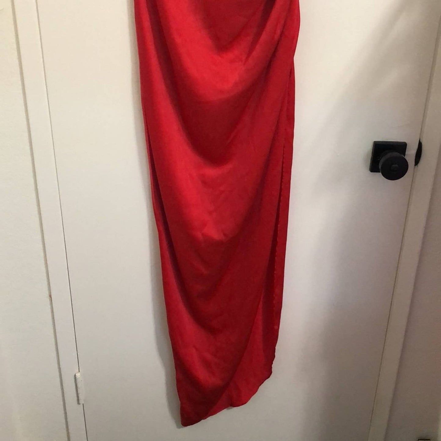 NEW Amanda Uprichard X REVOLVE Samba Gown Candy Apple Red Silk Maxi Dress MEDIUM