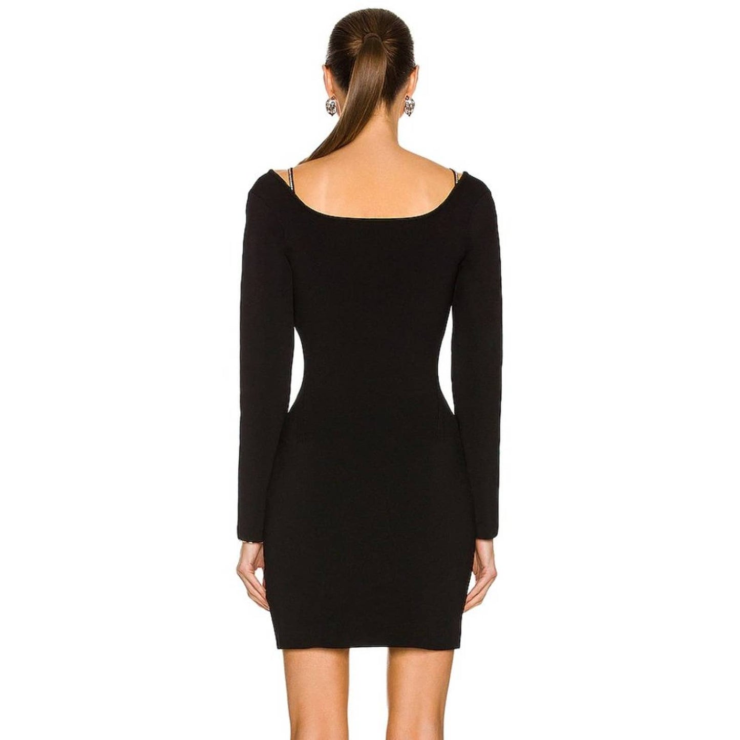 NEW NICHOLAS Viviana Mini Dress in Black Long Sleeve Short XS XSmall