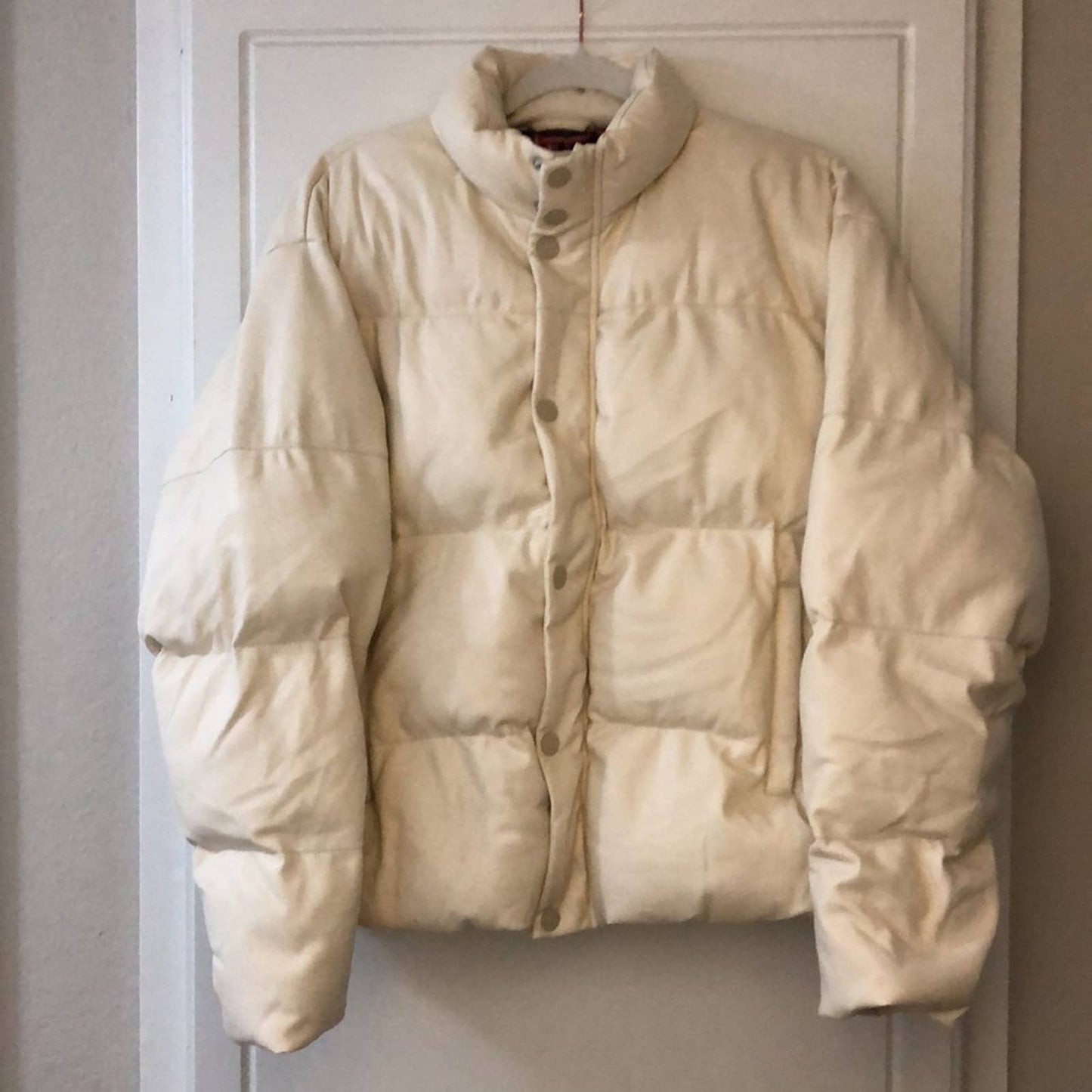 MOTHER The Drop Pillow Talk Puffer Coat Drunk In Love Cream White Jacket Small S