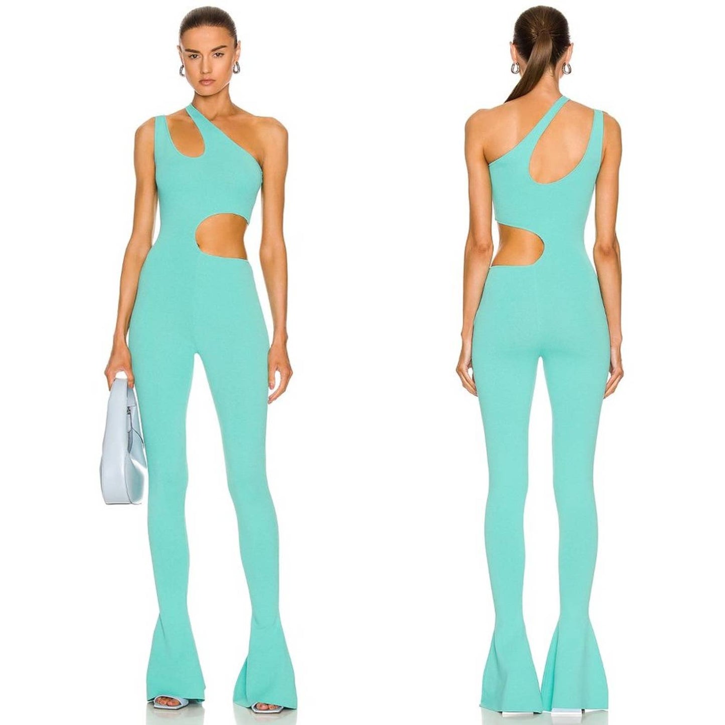 NEW Stella McCartney All In One Compact Knit Jumpsuit in Bright Teal Mint XS