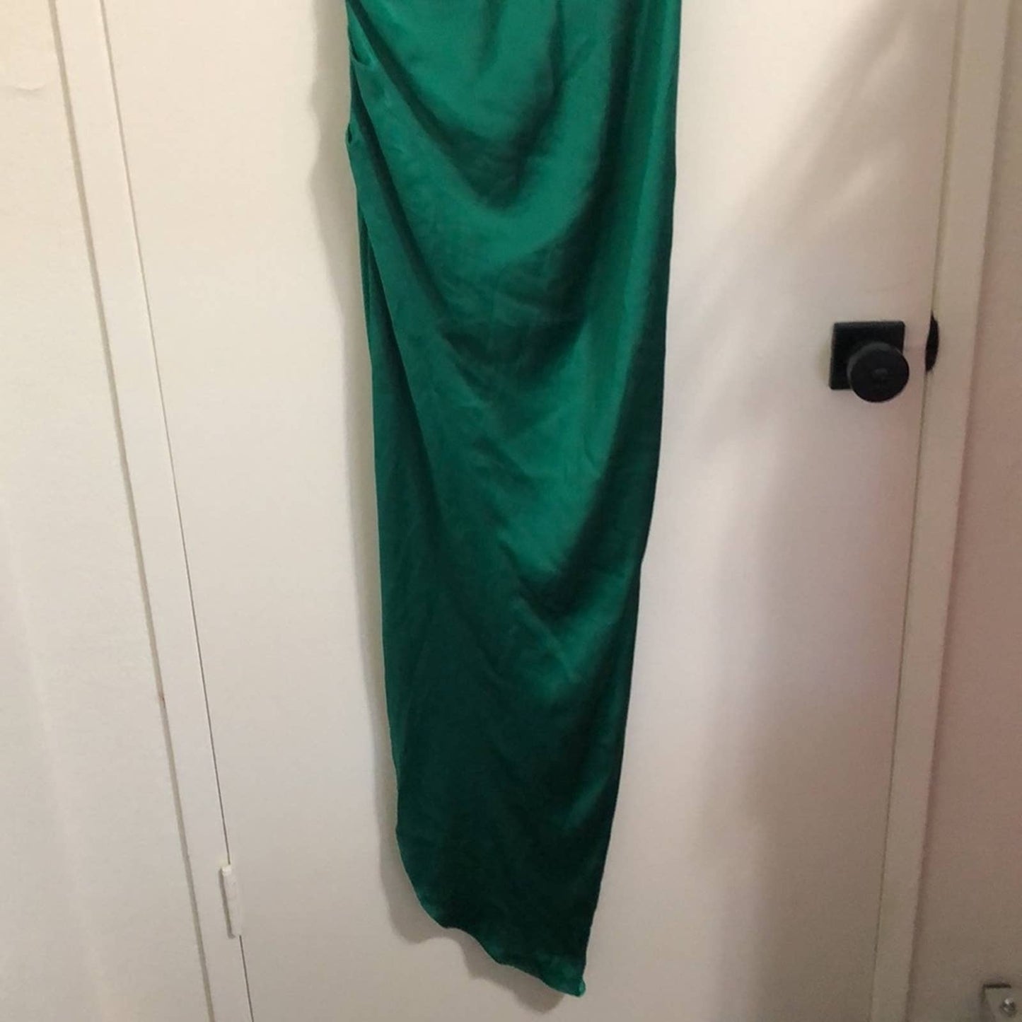 NEW Amanda Uprichard X REVOLVE Samba Gown Dark Green Silk Satin Maxi SMALL