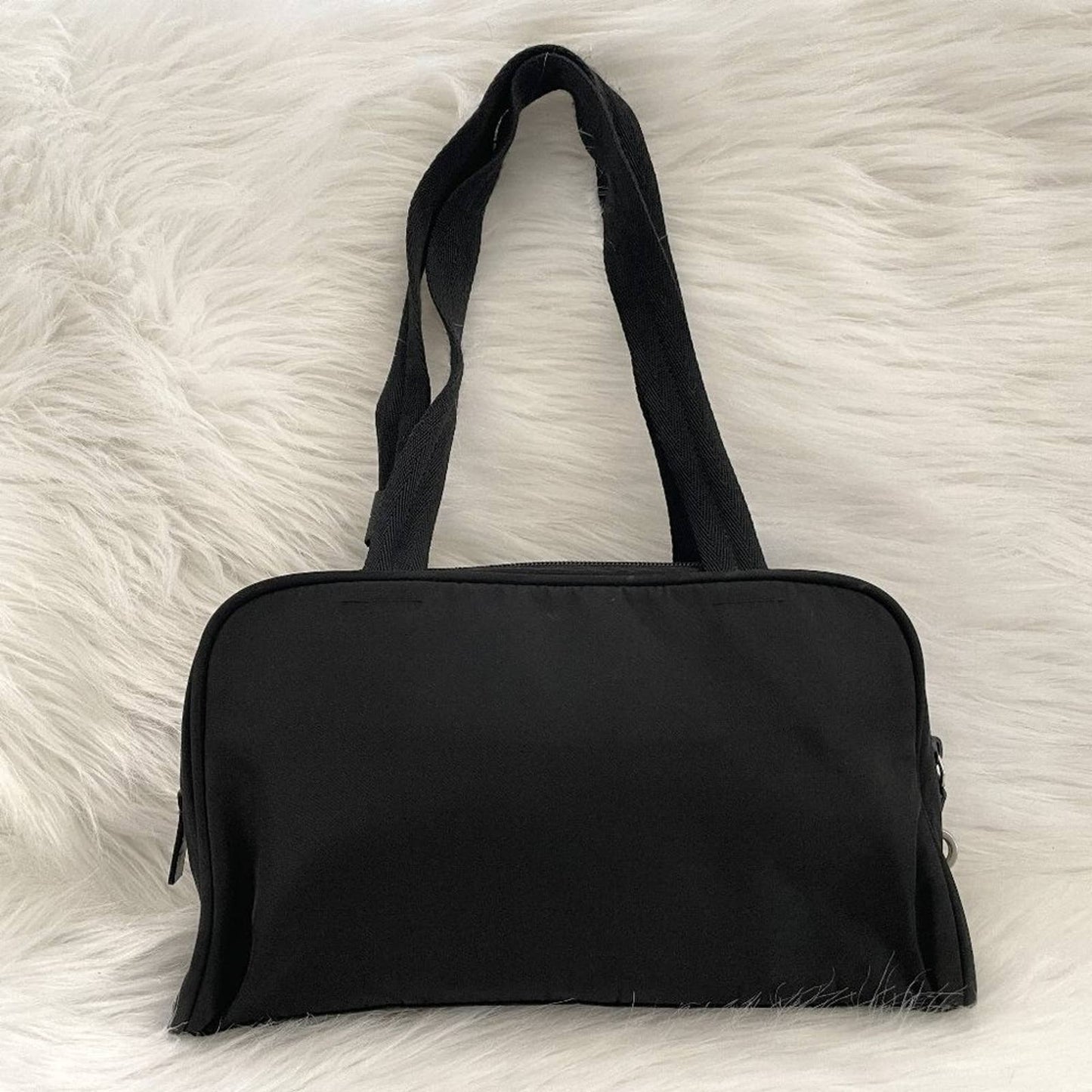 PRADA Vela Shoulder Bag in Black Tessuto Nylon Re-Nylon Sporty Bowling Y2K