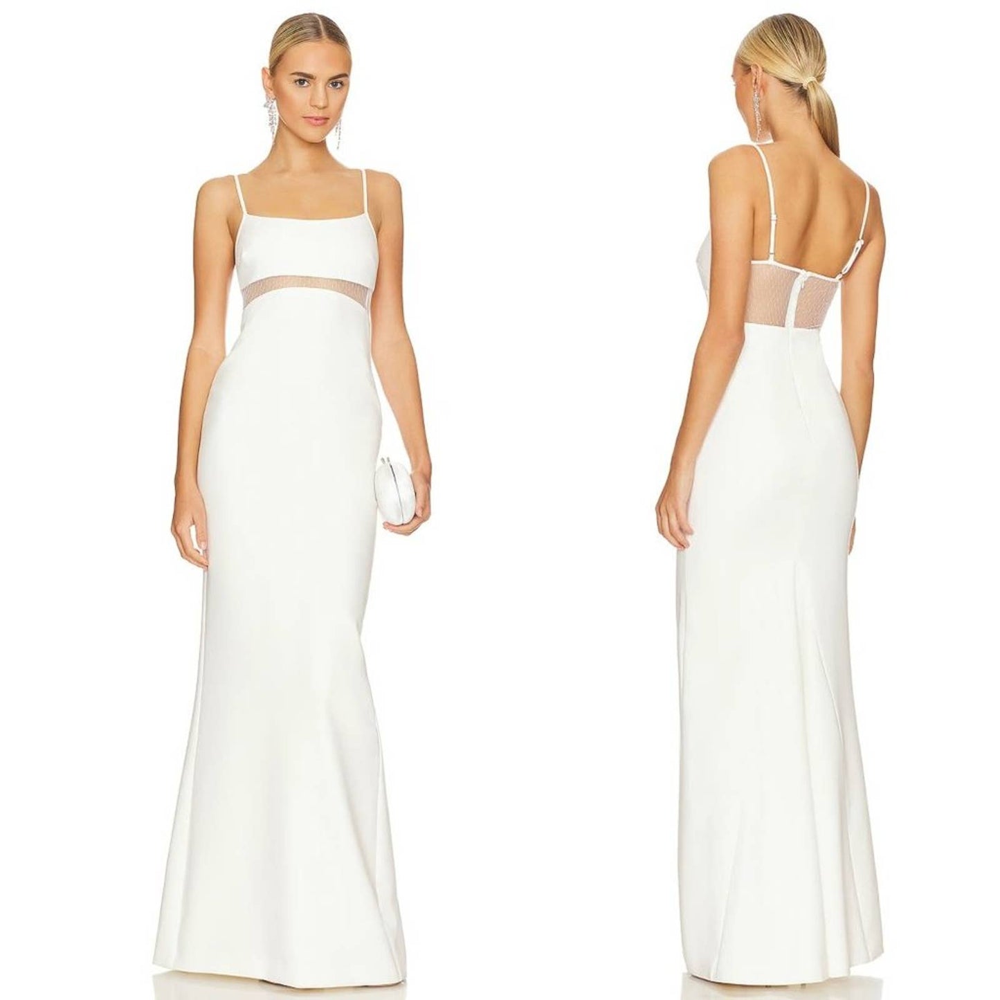 NEW LIKELY Stefania Gown in White Bridal Wedding Maxi Dress 0 XS