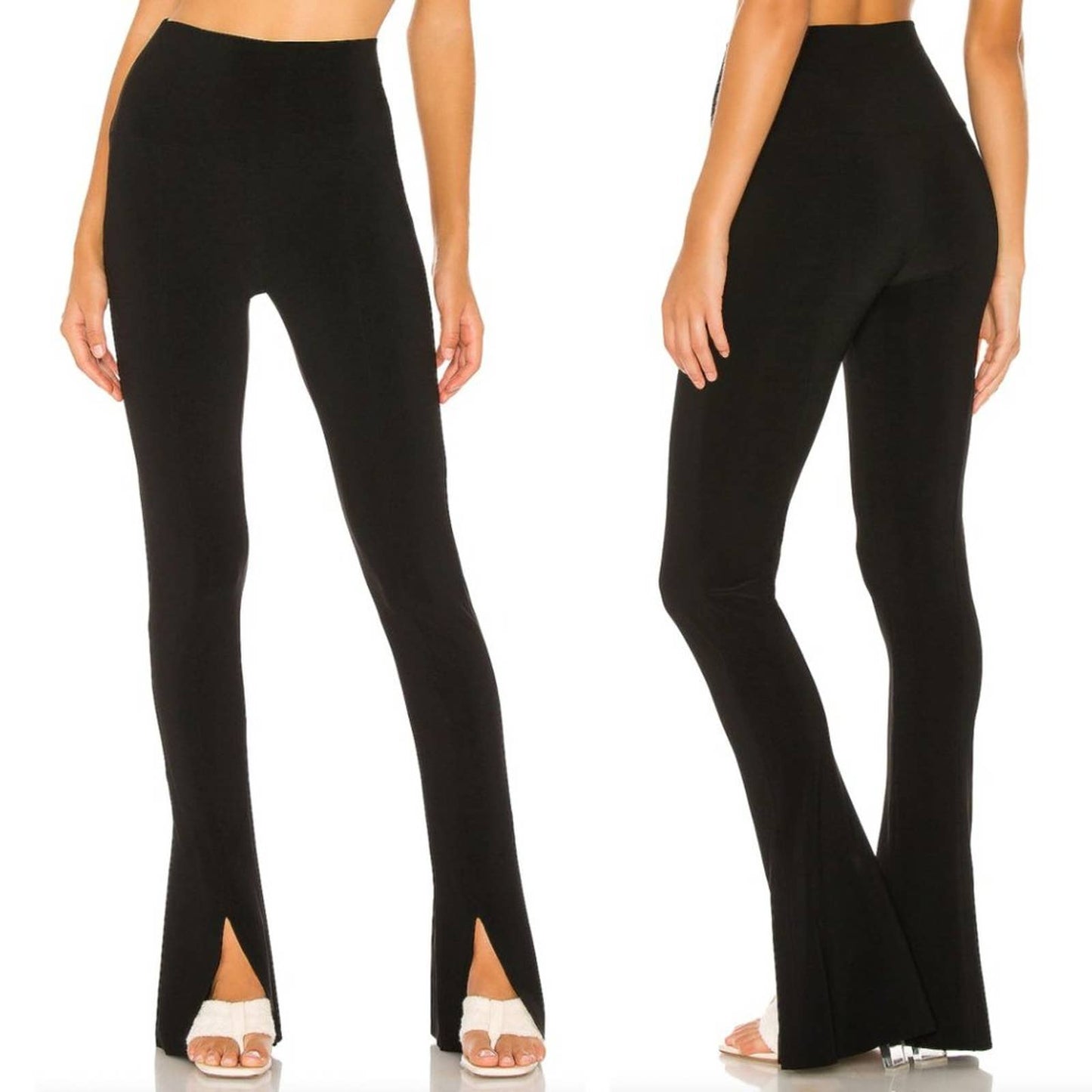 NEW Norma Kamali Spat Legging in Black Split Hem Pant XS XSmall