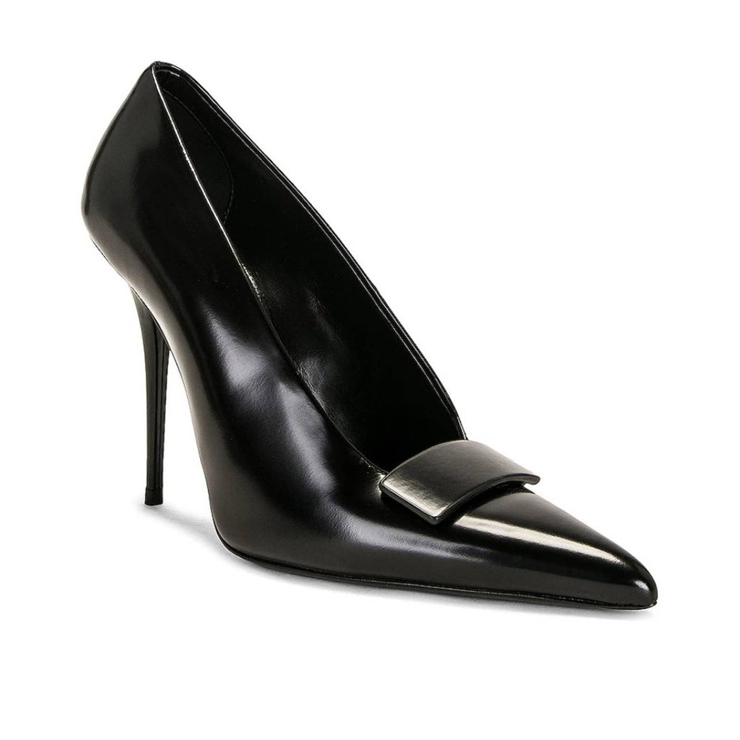 NEW Saint Laurent Kayla 110 Heels in Nero Black Leather Stiletto Pump YSL 41 11