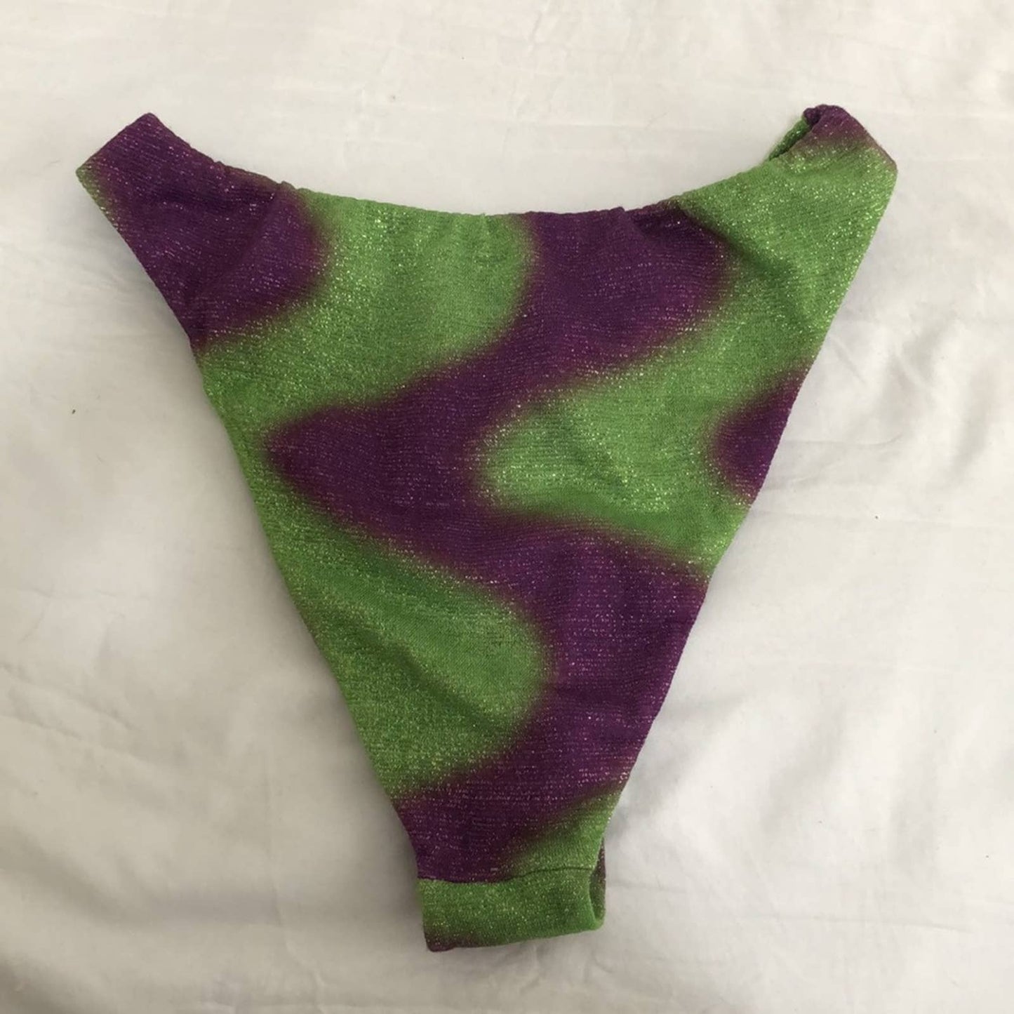 Raisa Vanessa Geometric Strapless Bikini SET Purple & Green Balconette 38 Medium