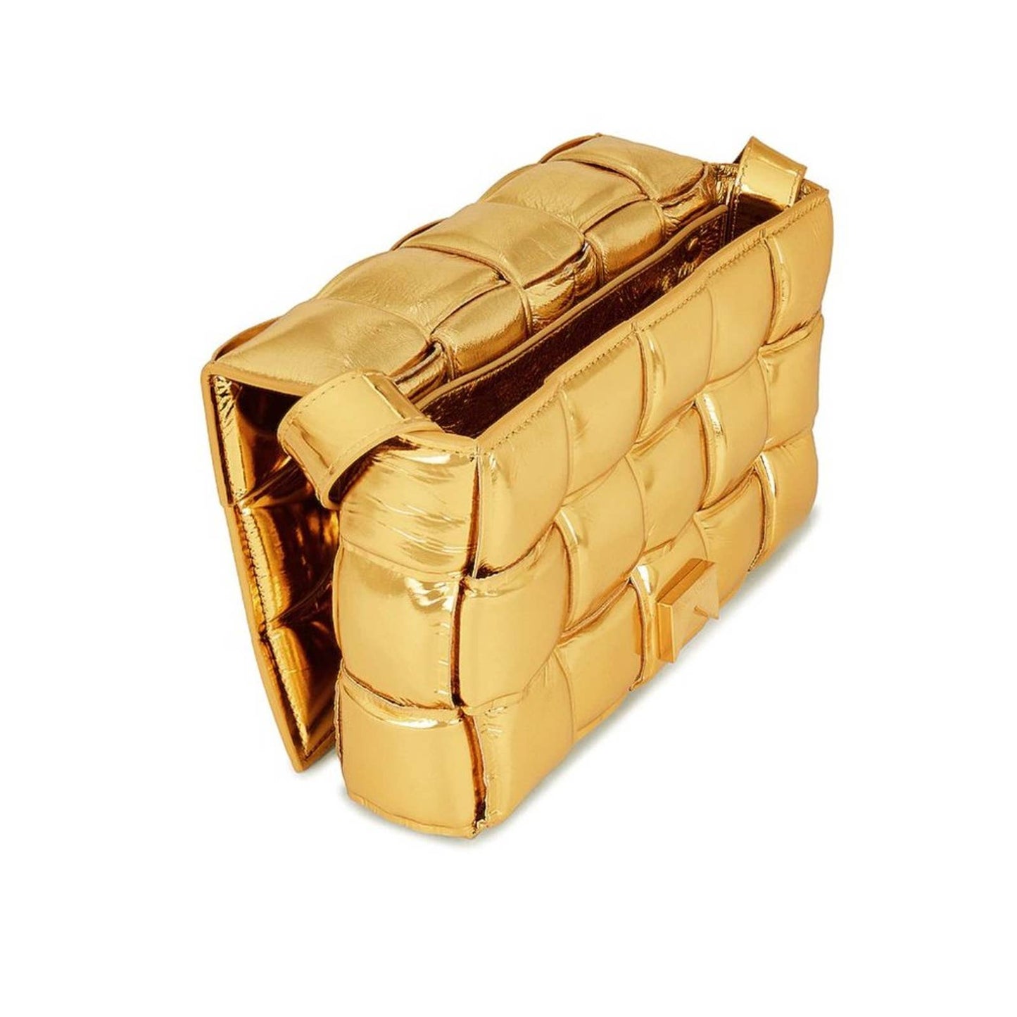 Bottega Veneta Padded Cassette Crossbody Bag in Gold