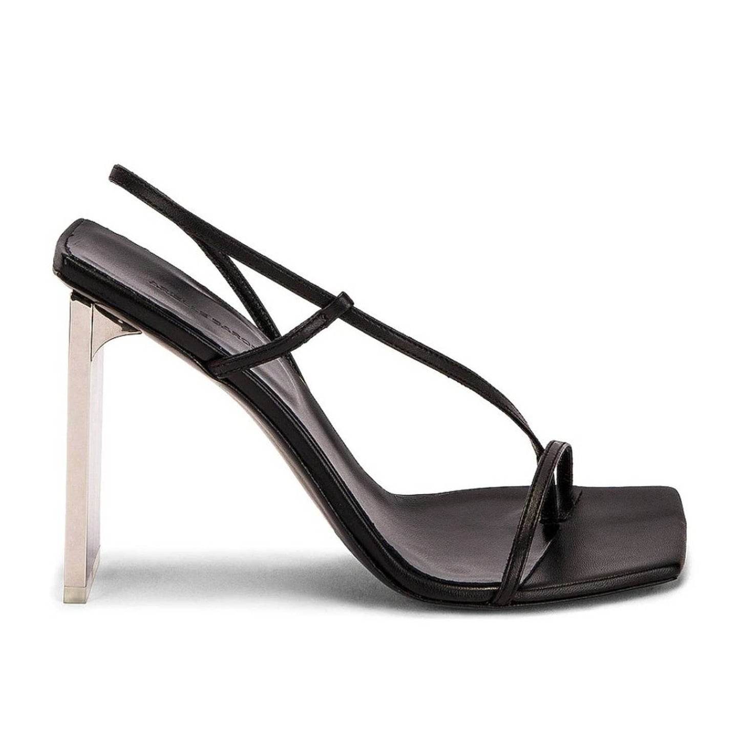 Arielle Baron Narcissus 95 Heel in Black Silver Mirror Heeled Sandals 39 / 9