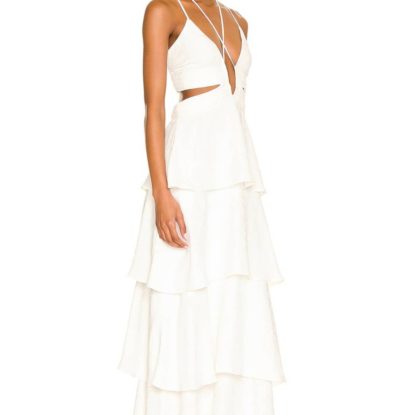 NEW Line & Dot Sonia Maxi Dress in White - Boho Hippie Beach Resort - Small S