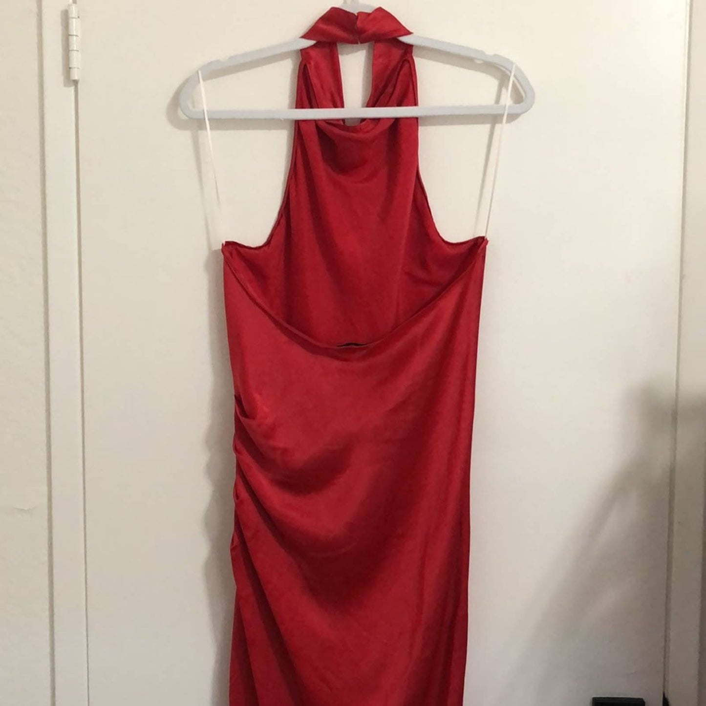 NEW Amanda Uprichard X REVOLVE Samba Gown Candy Apple Red Silk Maxi Dress MEDIUM